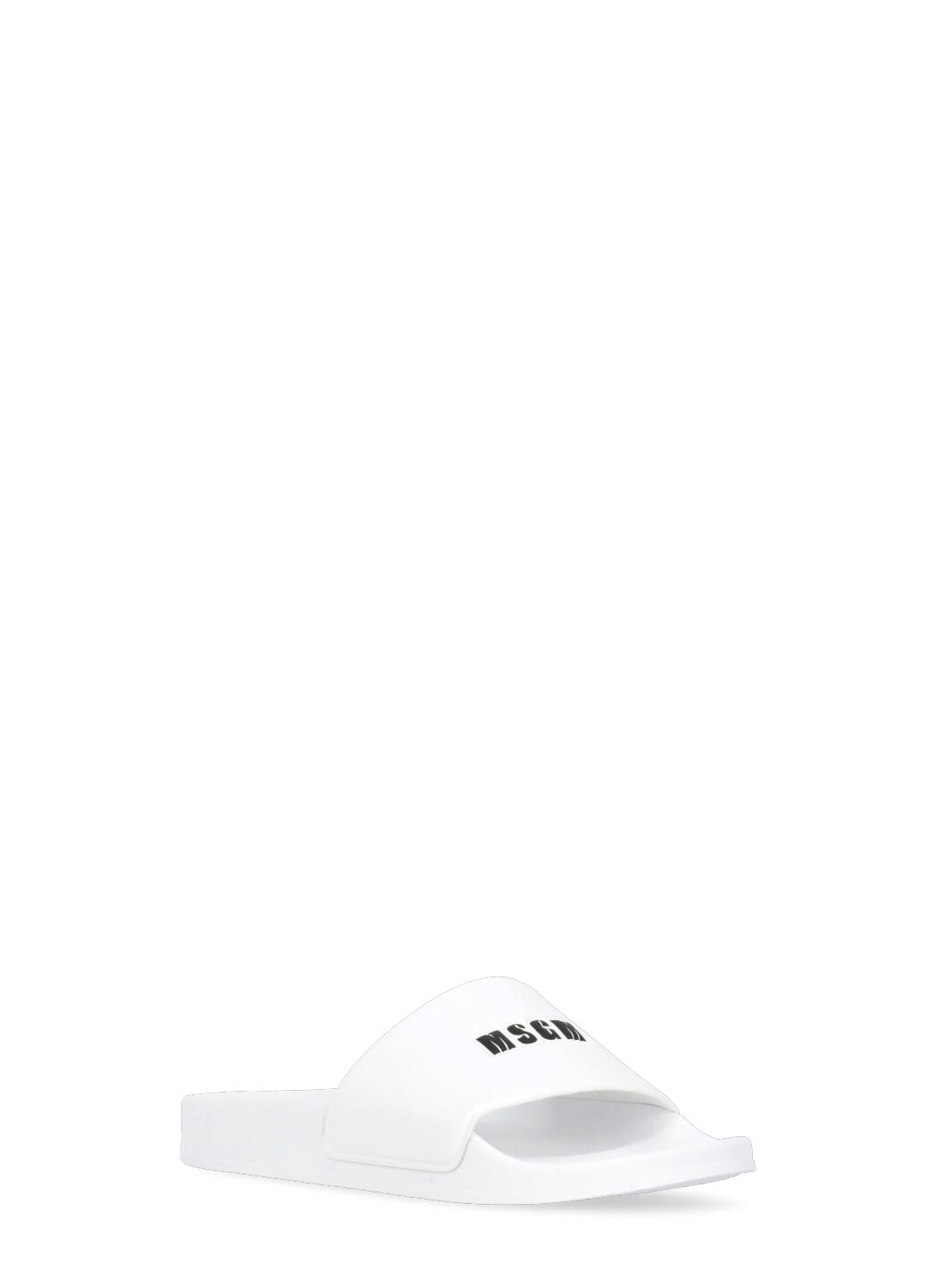 Shop Msgm Micrologo Slippers In White