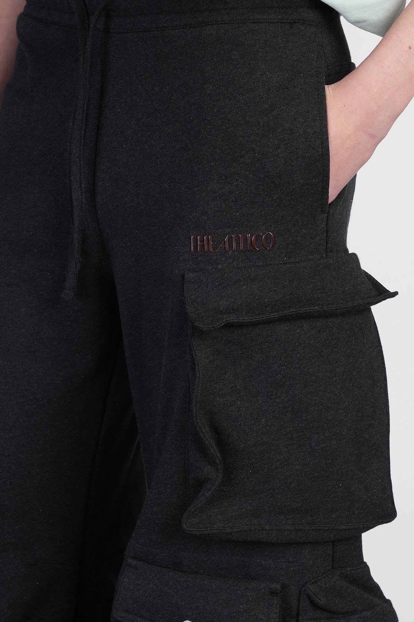 Attico Pants In Black Cotton In Black