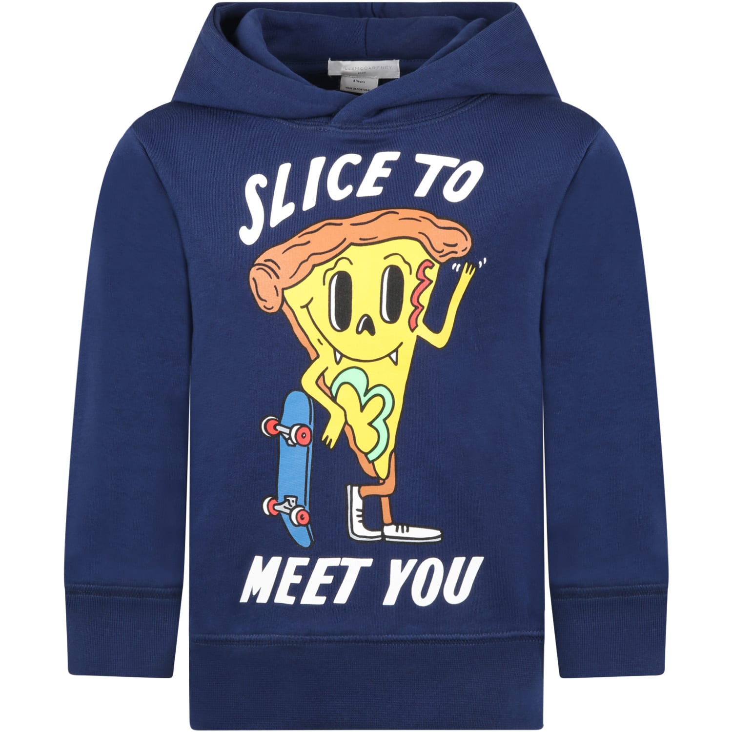 Stella McCartney Kids Blue Sweatshirt For Kids With Pizza