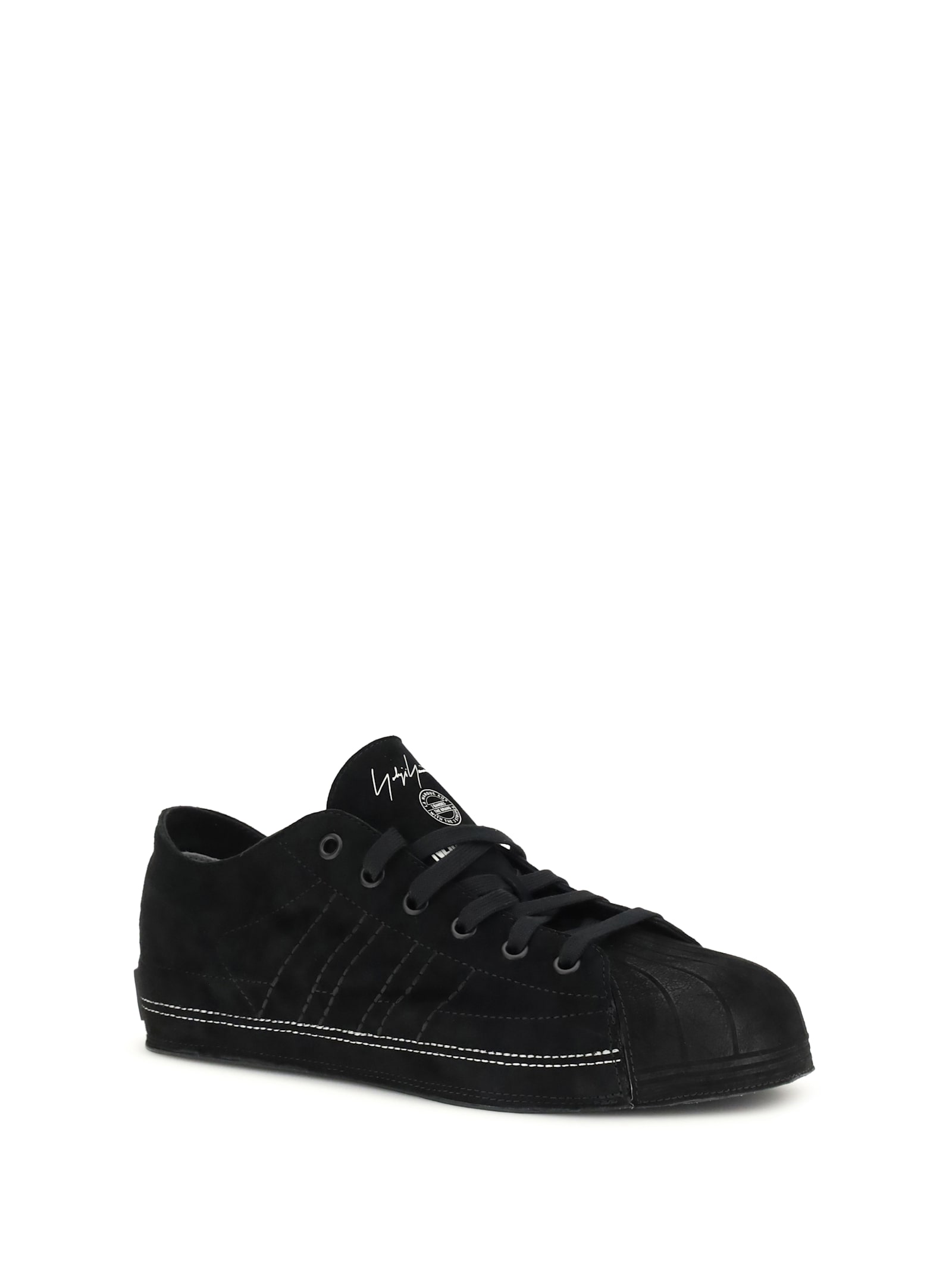 Y-3 Black Leather Nizzastar Lo Sneakers In Black