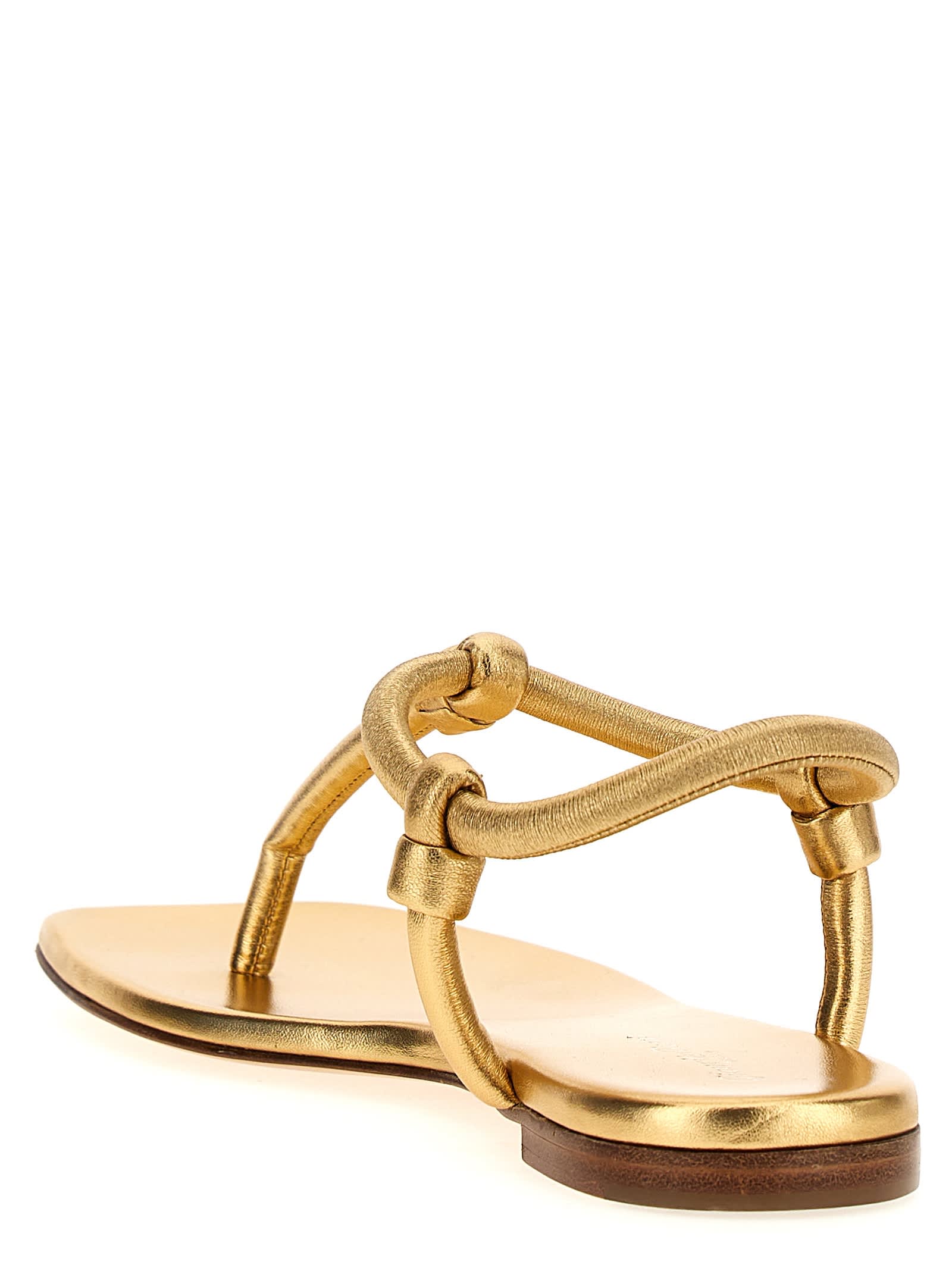 Gianvito Rossi Juno Thong Sandals In Gold