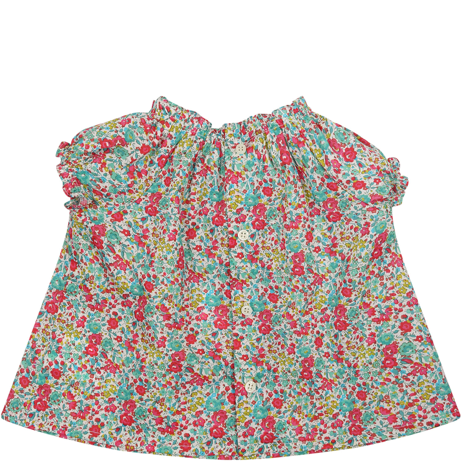 Shop Bonpoint Multicolor T-shirt For Baby Girl With Liberty Print