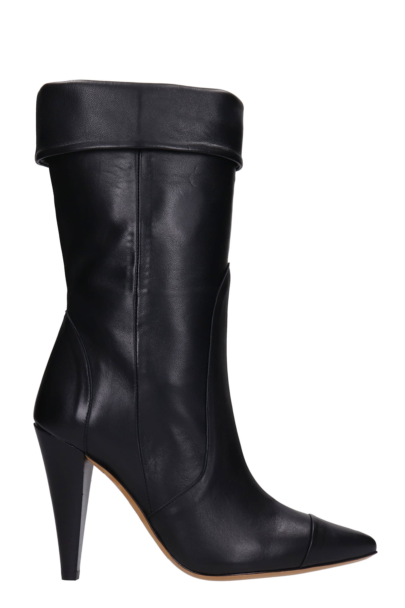 IRO Ussel High Heels Ankle Boots In Black Leather