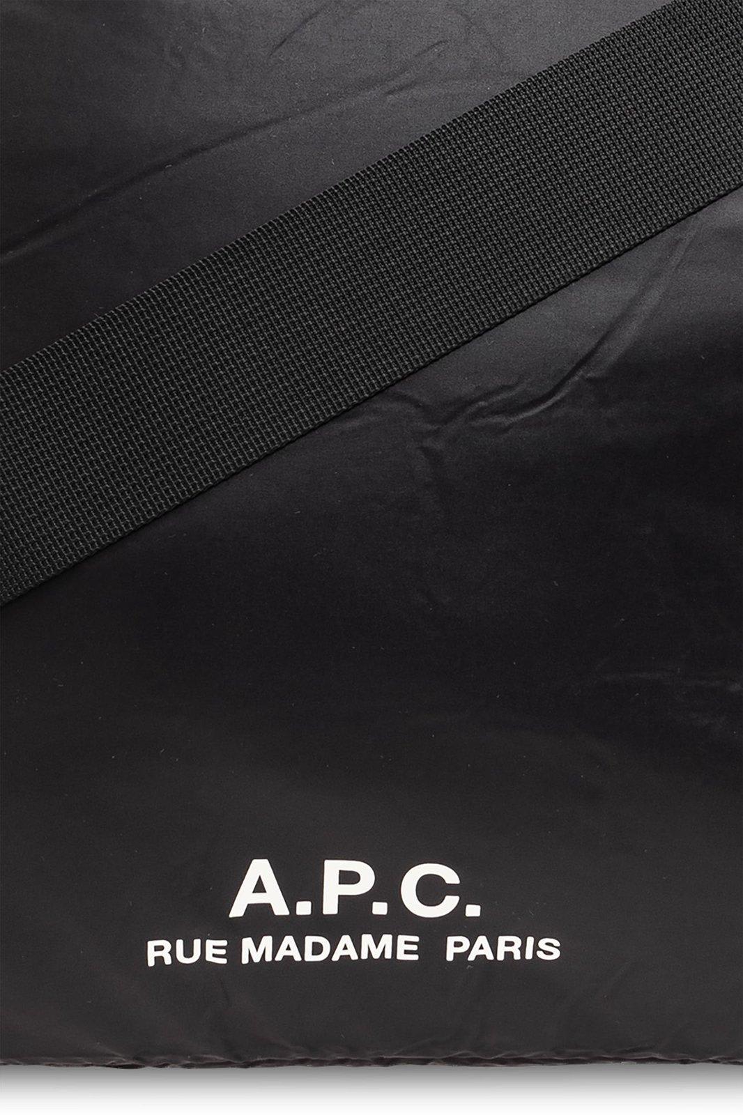 Shop Apc Logo Printed Large Shoulder Bag In Black