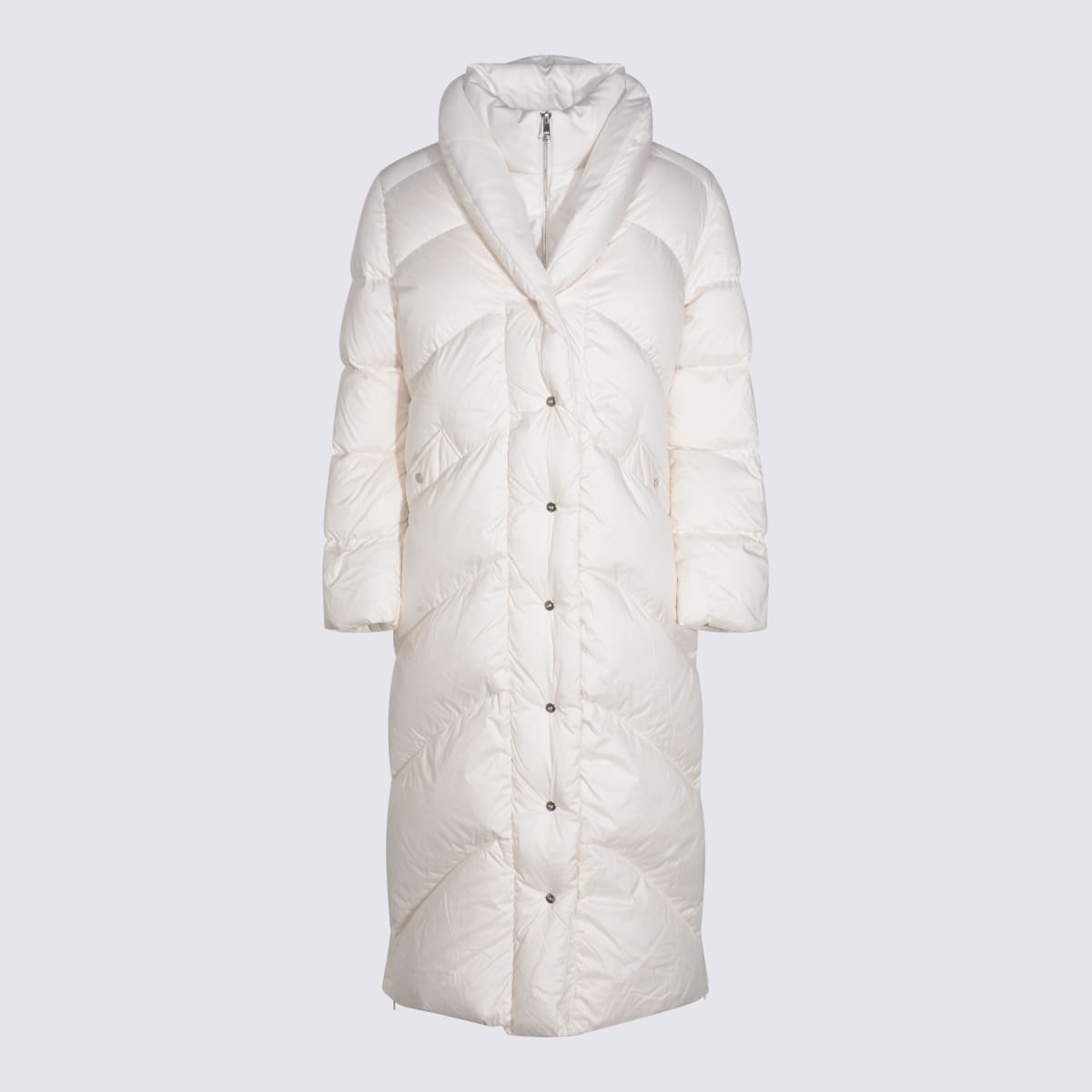 Add Cocoon Rice Long Down Jacket In White