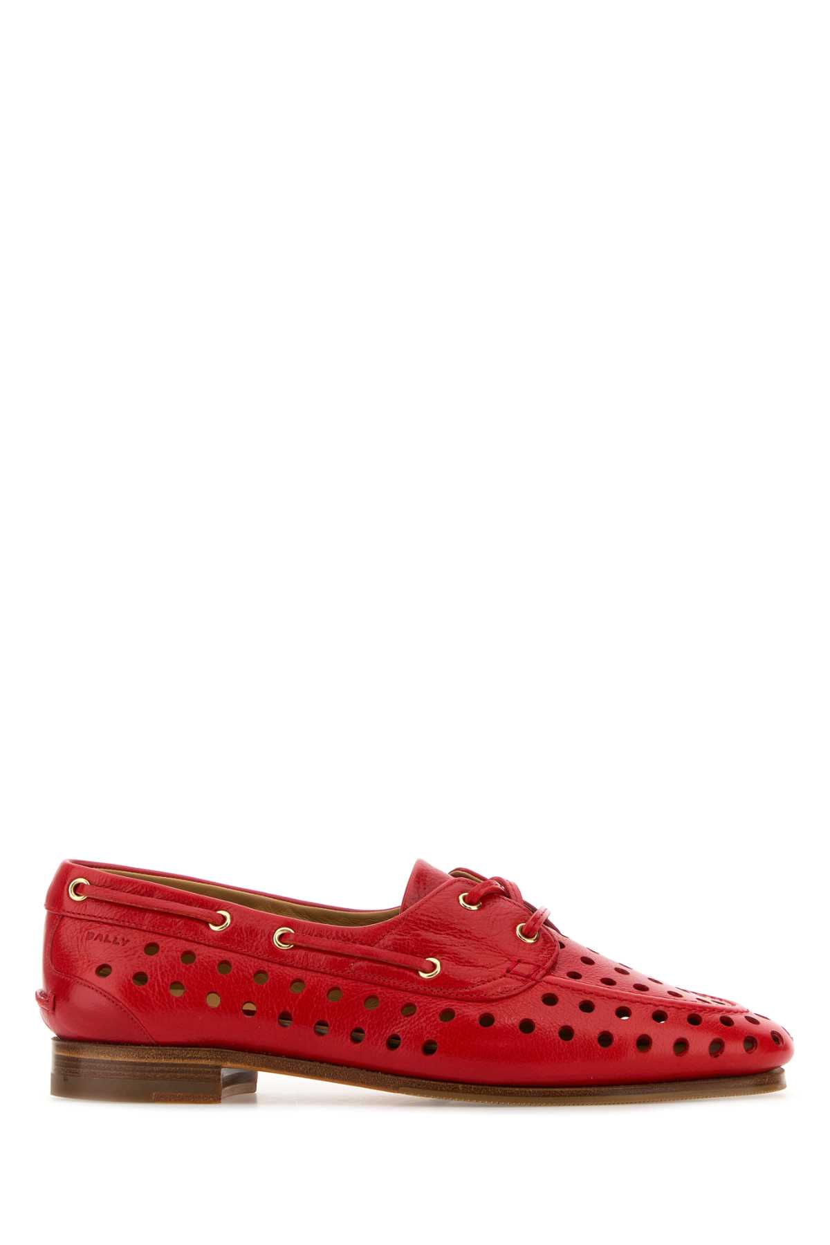 Shop Bally Red Leather Party Lace-up Shoes
