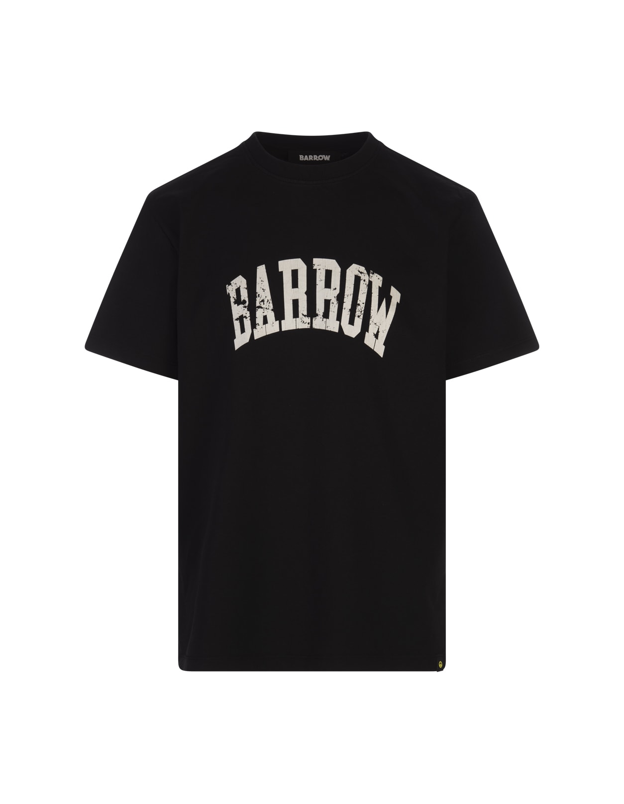 Black T-shirt With Lettering And Graphic Print With Smile