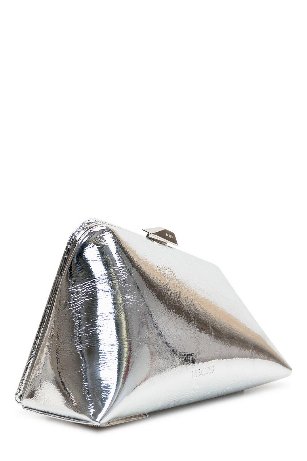 Attico Mini Midnight Clutch Bag In Silver