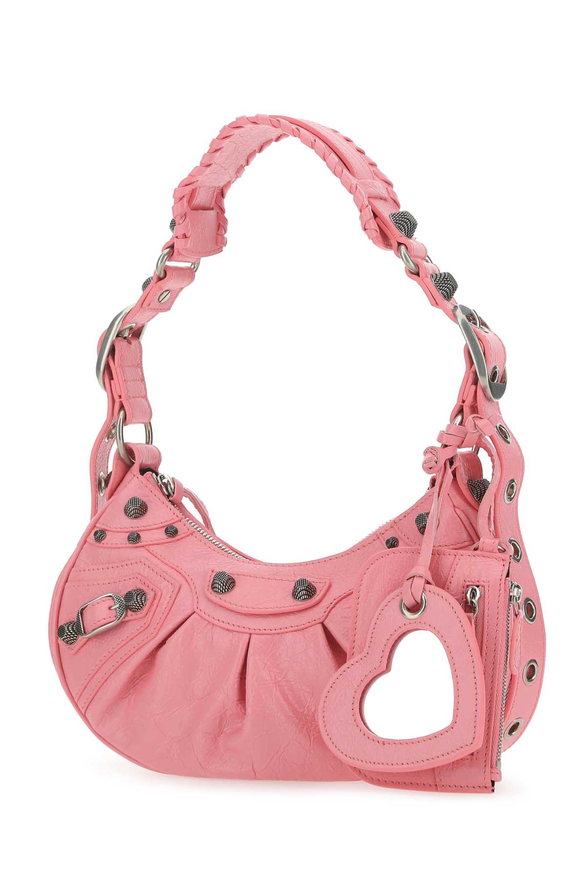 Shop Balenciaga Pink Nappa Leather Le Cagole Xs Shoulder Bag In 5812