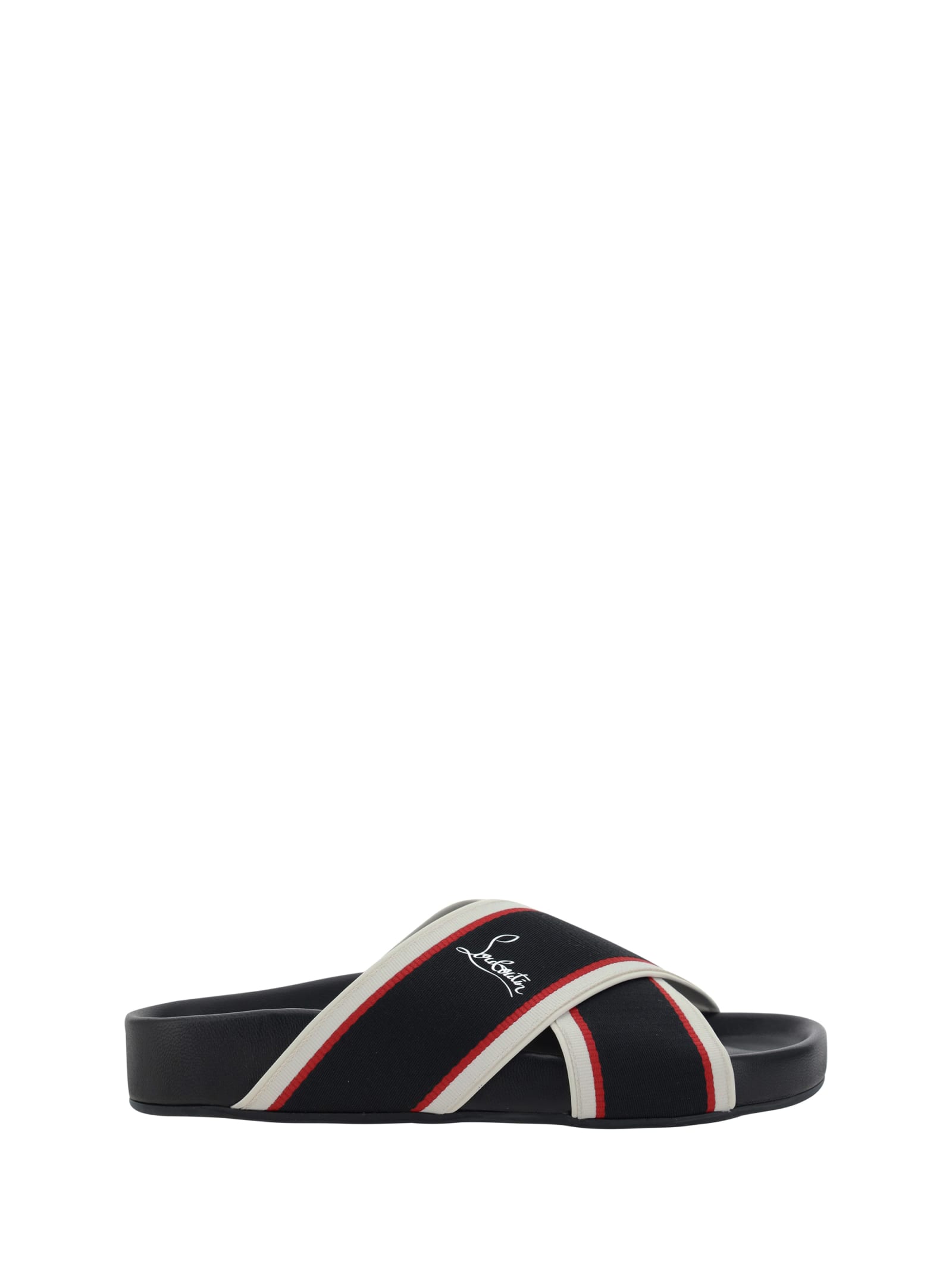 Shop Christian Louboutin Hot Cross Bizz Sandals In Black