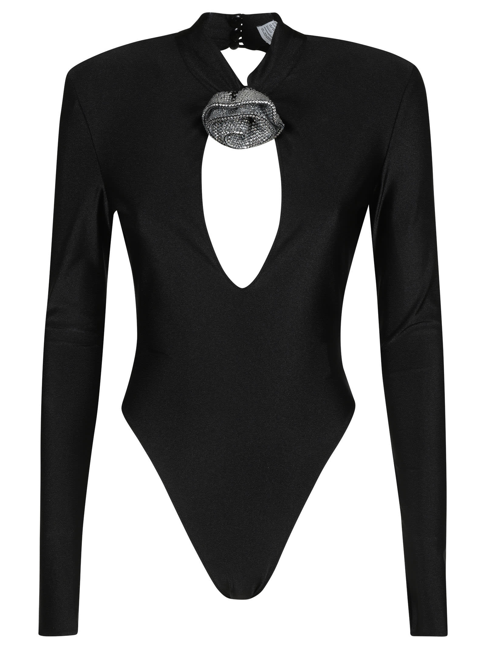 Giuseppe Di Morabito Keyhole Cut-out Faux-flower Top In Black