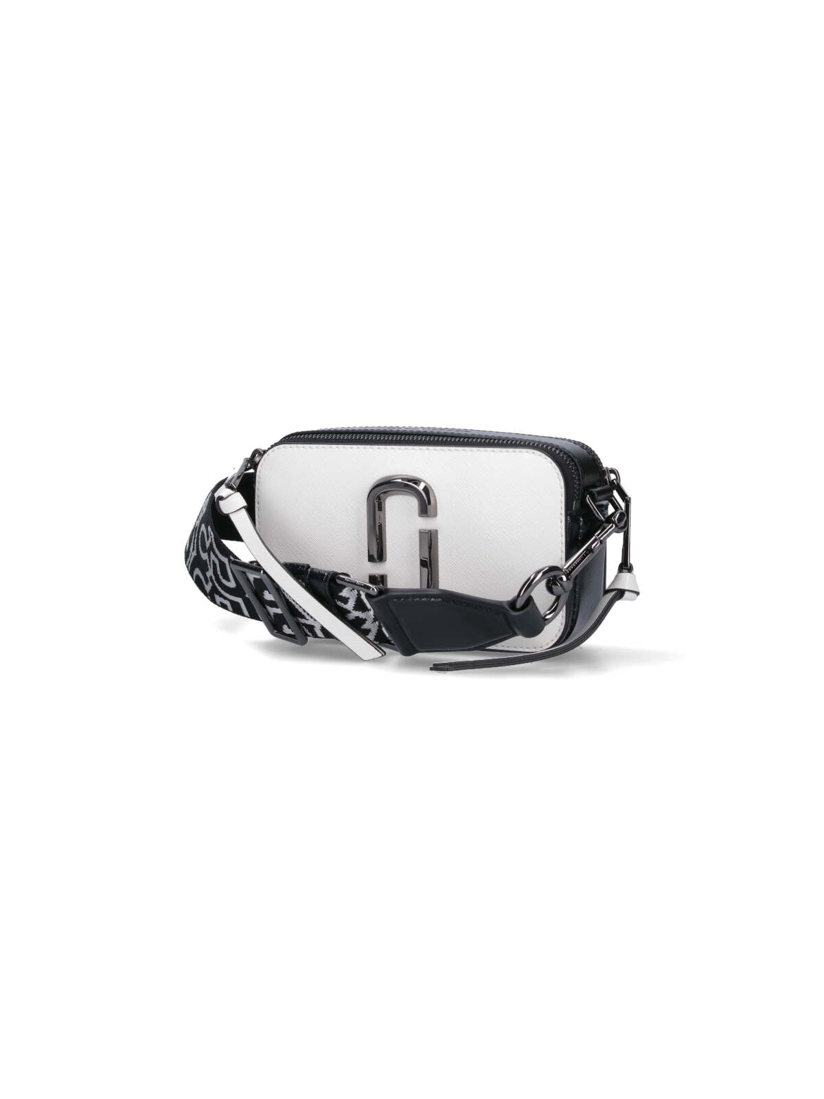 Shop Marc Jacobs The Bi-color Snapshot Crossbody Bag In Black/white