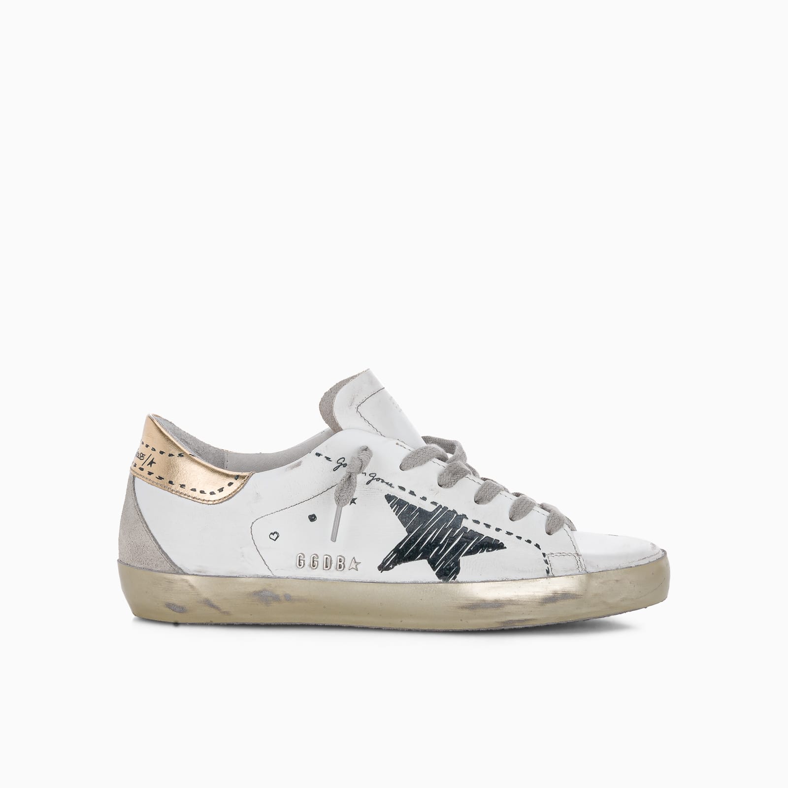 Golden Goose Womens Super-star Sneakers With Printed Star