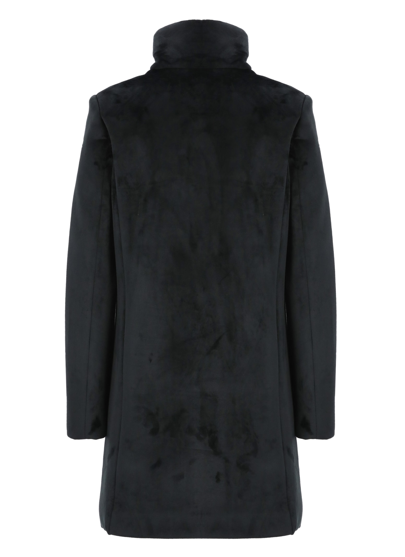 Shop Rrd - Roberto Ricci Design Velvet Neo Wom Coat Coat In Nero