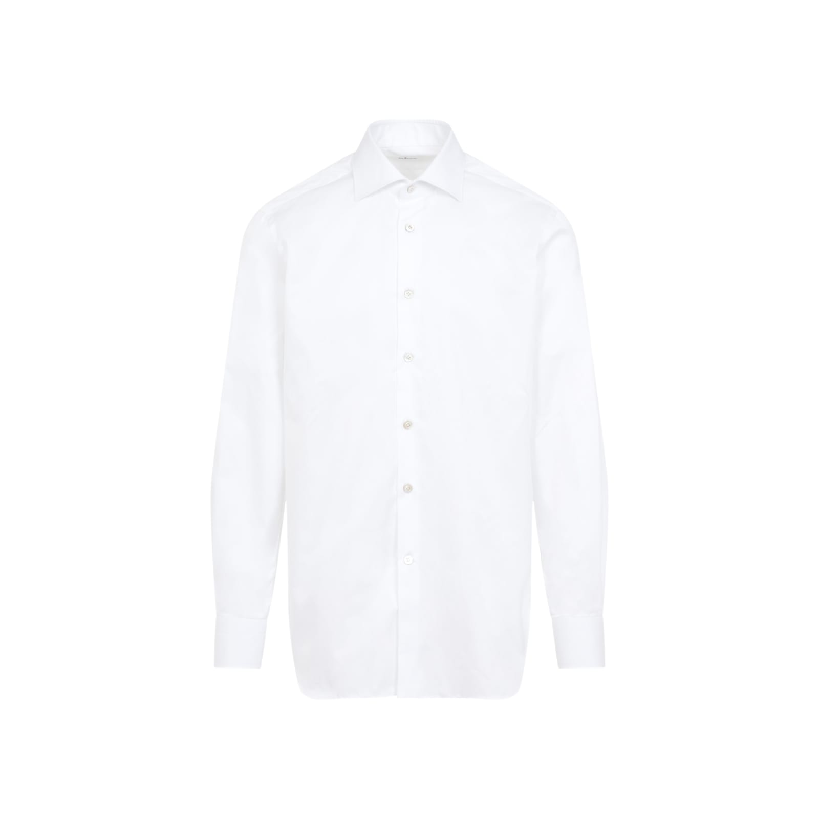 Shop Kiton Cotton Shirt In Bianco