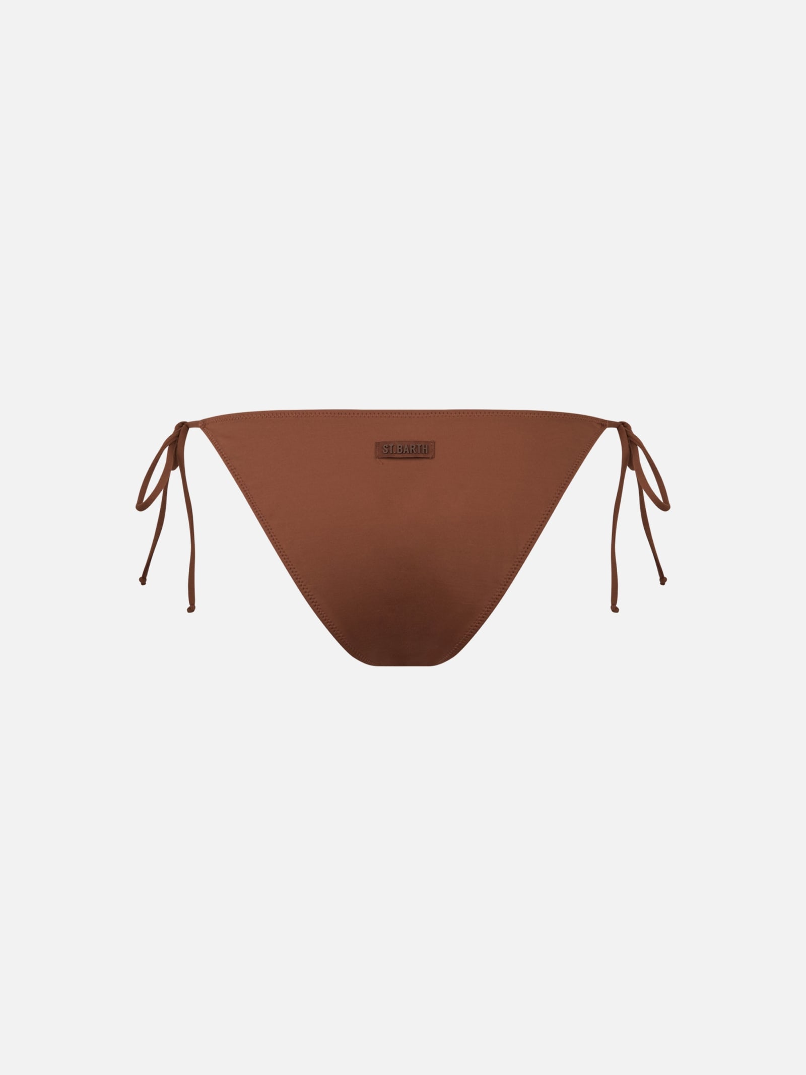 Mc2 Saint Barth Woman Classic Swim Briefs Virgo With Rhinestones In Brown