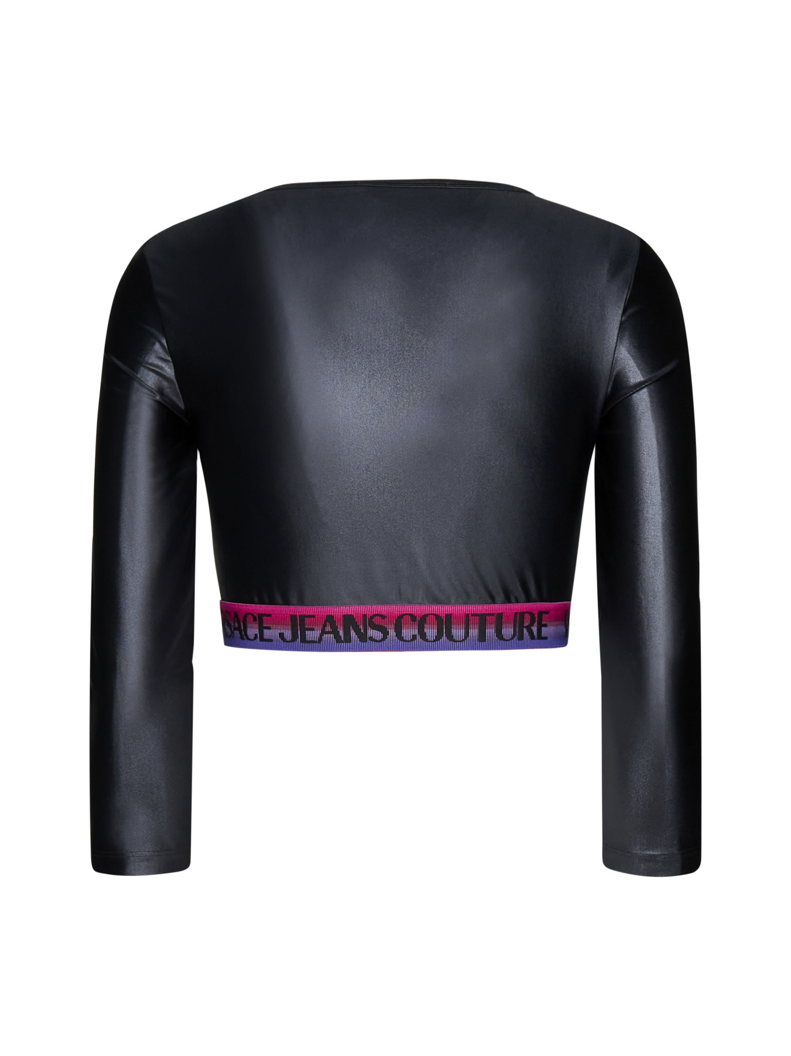 Shop Versace Jeans Couture T-shirt Lycra Shiny In Black