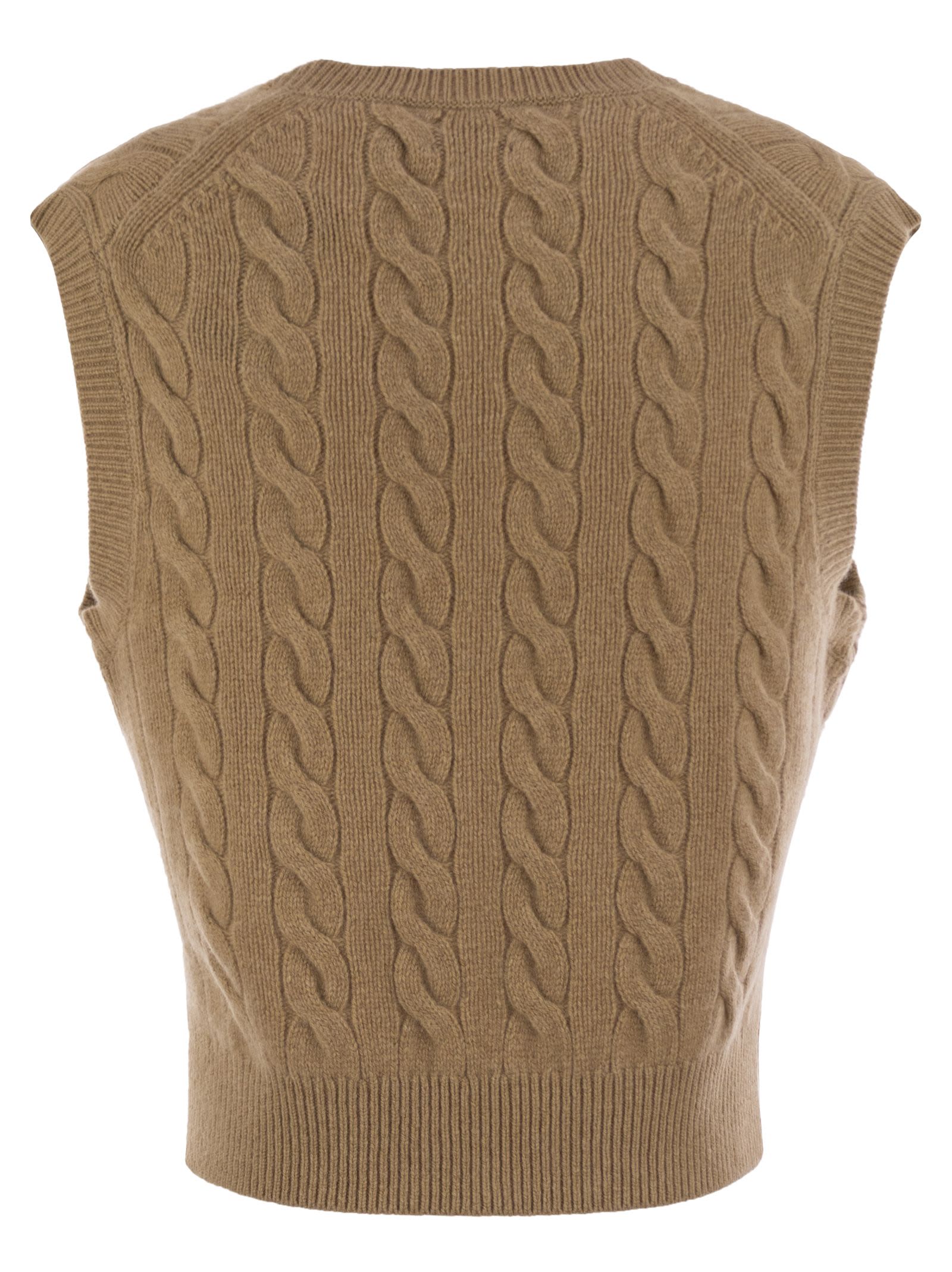 Polo Ralph Lauren Wool And Cashmere Cable-knit Vest In Multi