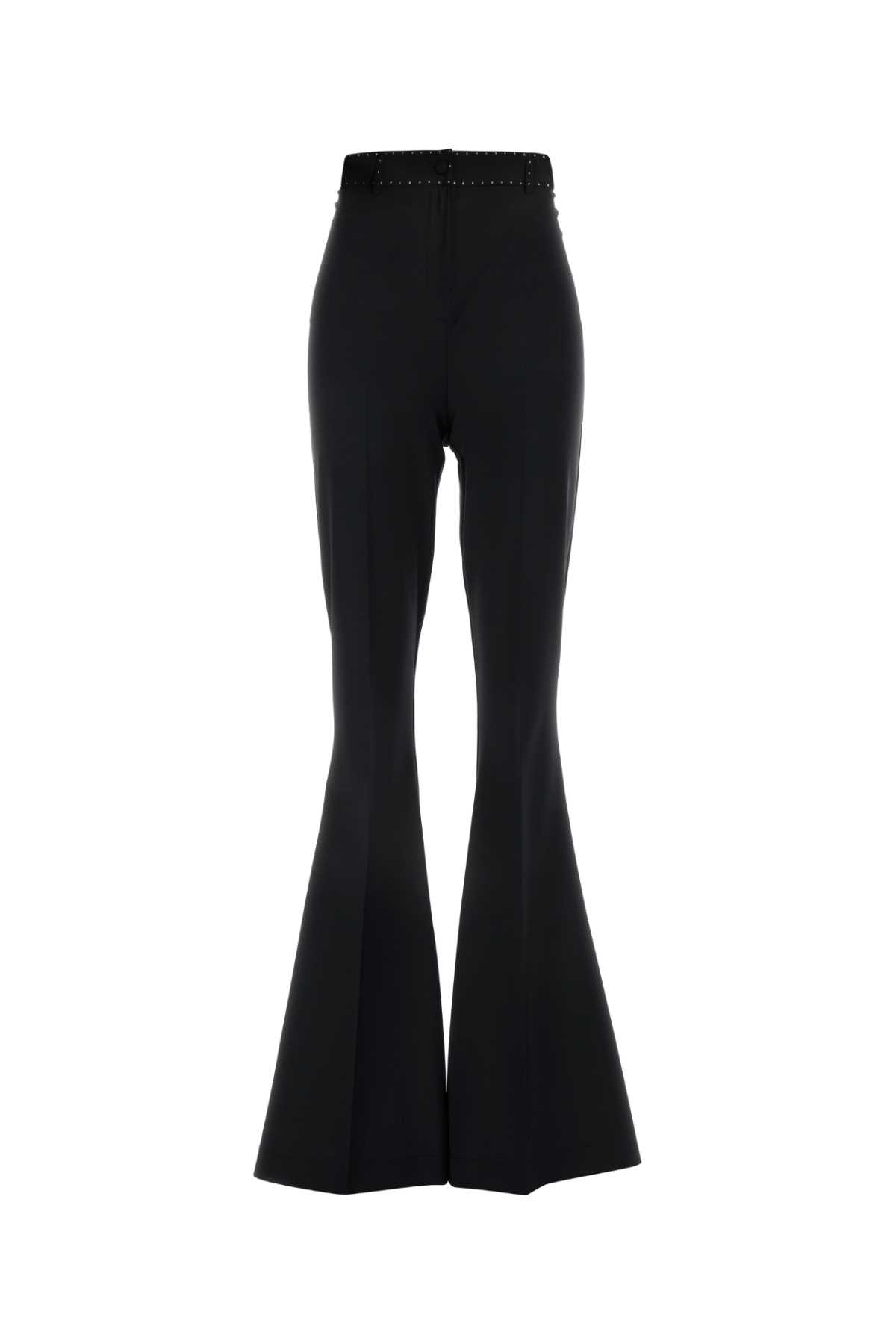 Shop Hebe Studio Black Stretch Wool Blend Bianca Pant In Blackcrystals