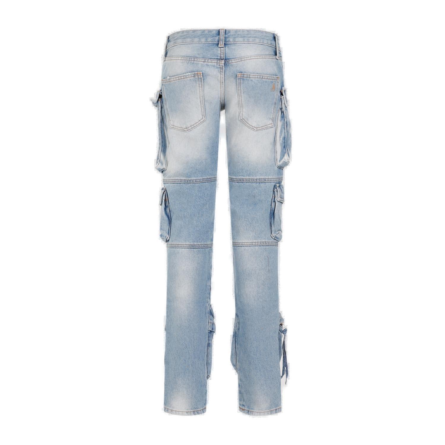 Shop Attico Essie Straight-leg Jeans In Denim