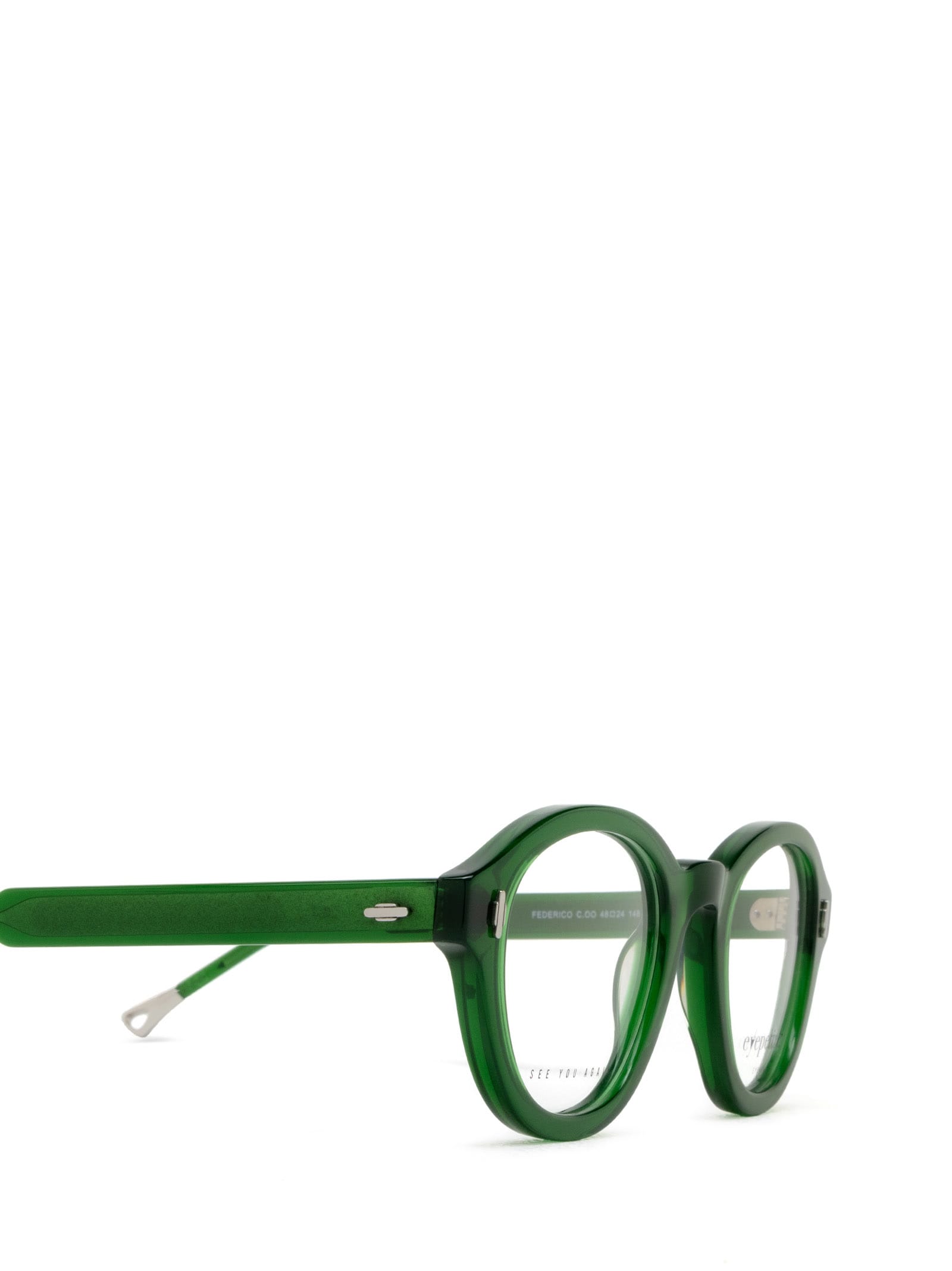 Shop Eyepetizer Federico Transparent Green Glasses