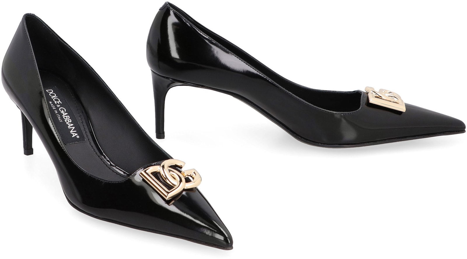 Shop Dolce & Gabbana Leather Pointy-toe Pumps In Black
