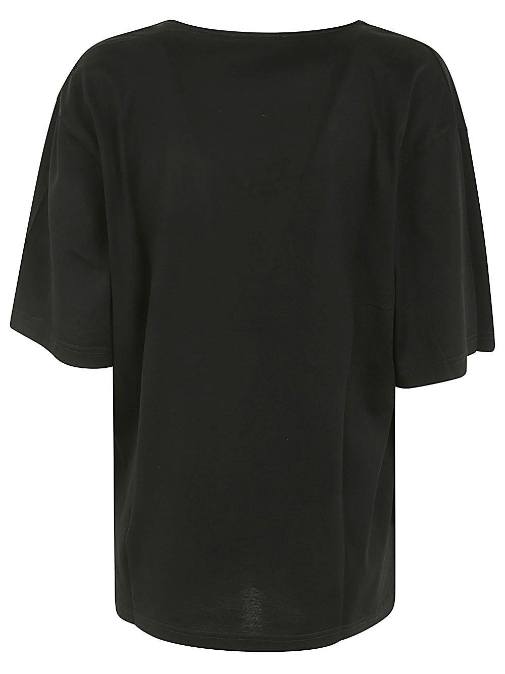 Shop Lemaire Tie-fastened Short Sleeved T-shirt In Black