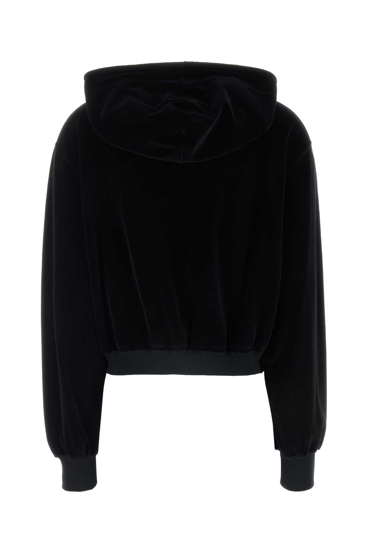 Shop Dolce & Gabbana Black Chenille Sweatshirt In Nero