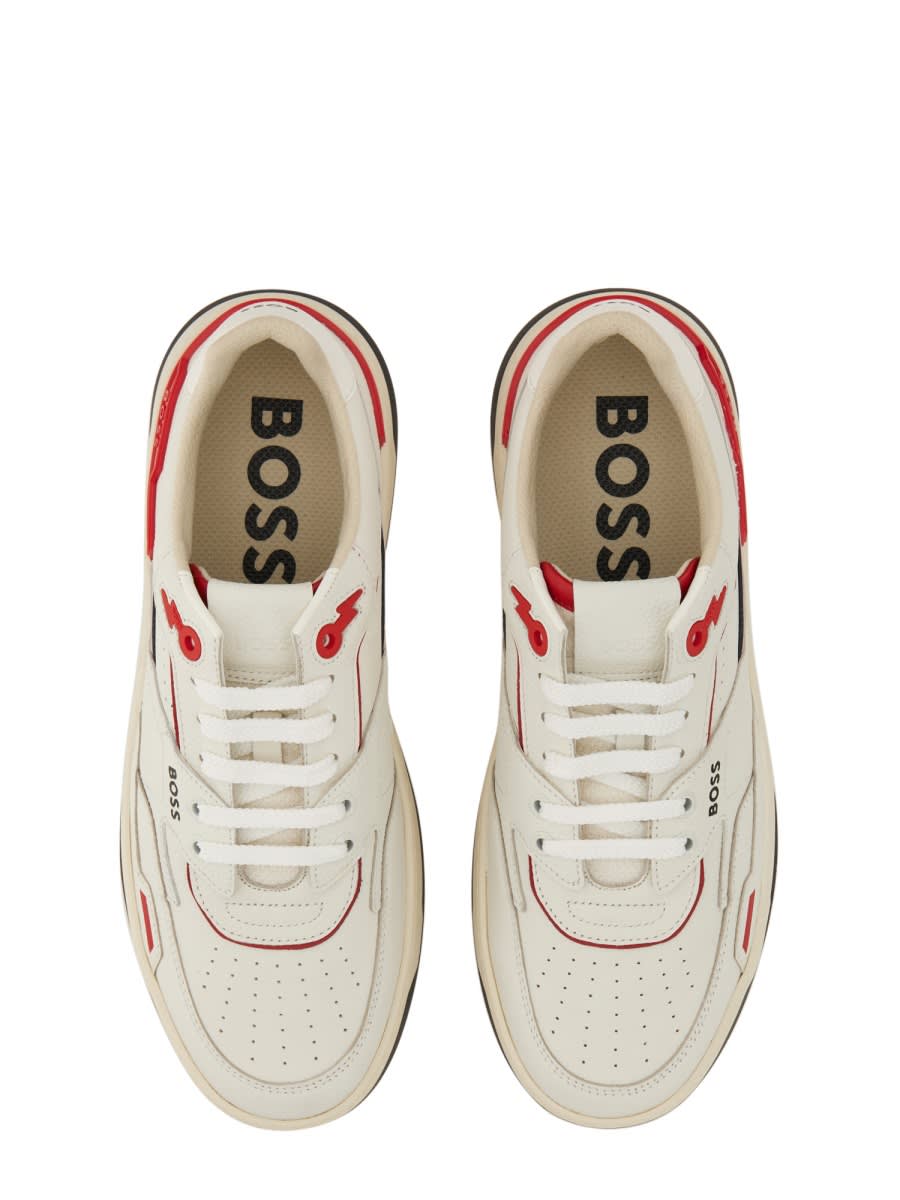 Shop Hugo Boss Basketball Style Sneakers In White