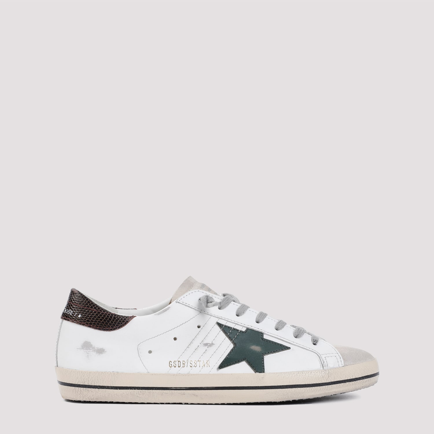 Shop Golden Goose Superstar Sneakers In White Seedpearl Green Brown