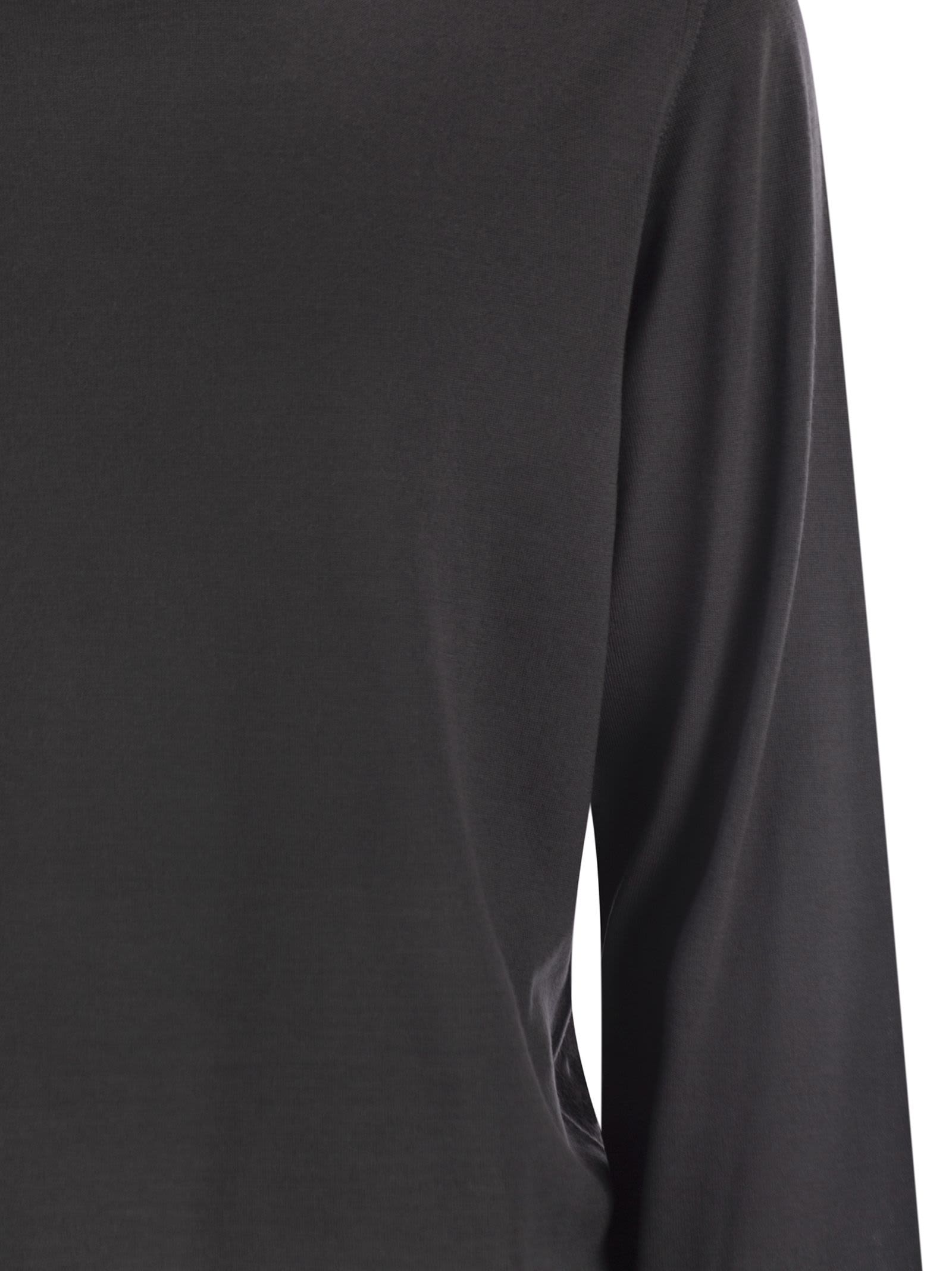 Fedeli Superfine Wool Turtleneck Derby In Gray