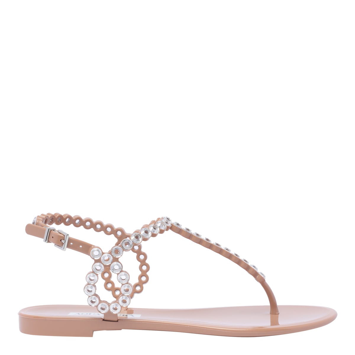Shop Aquazzura Almost Bare Crystal Jelly Sandals In Pink