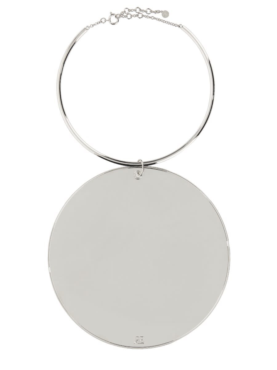 Shop Courrèges Holistic Circle Necklace In Silver