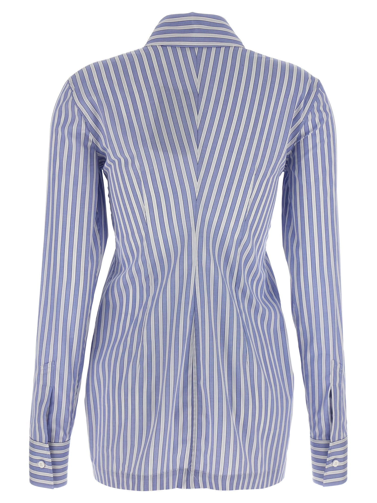 Attico Striped Shirt With Cuffed Long Sleeves