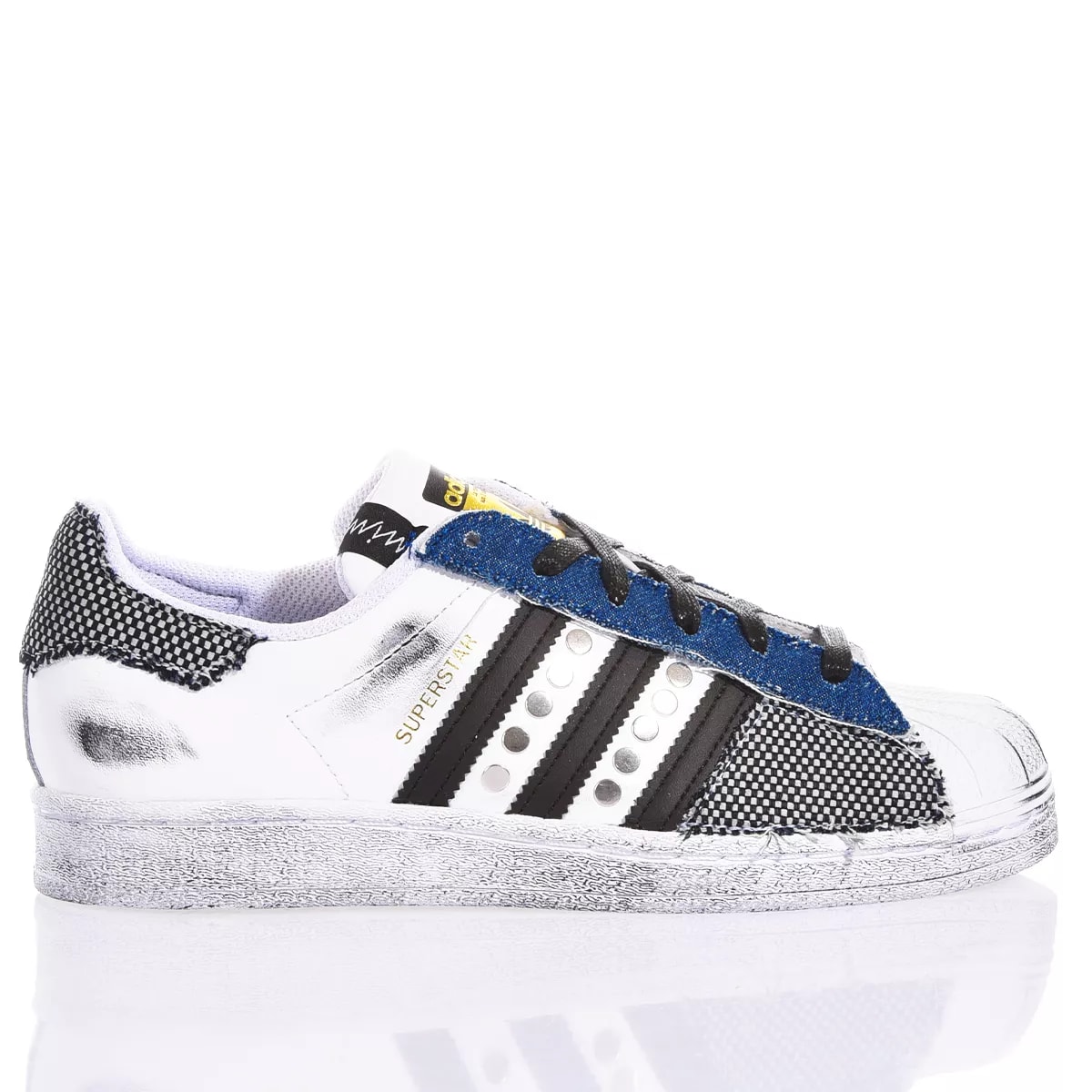 Adidas superstar slip on denim best sale