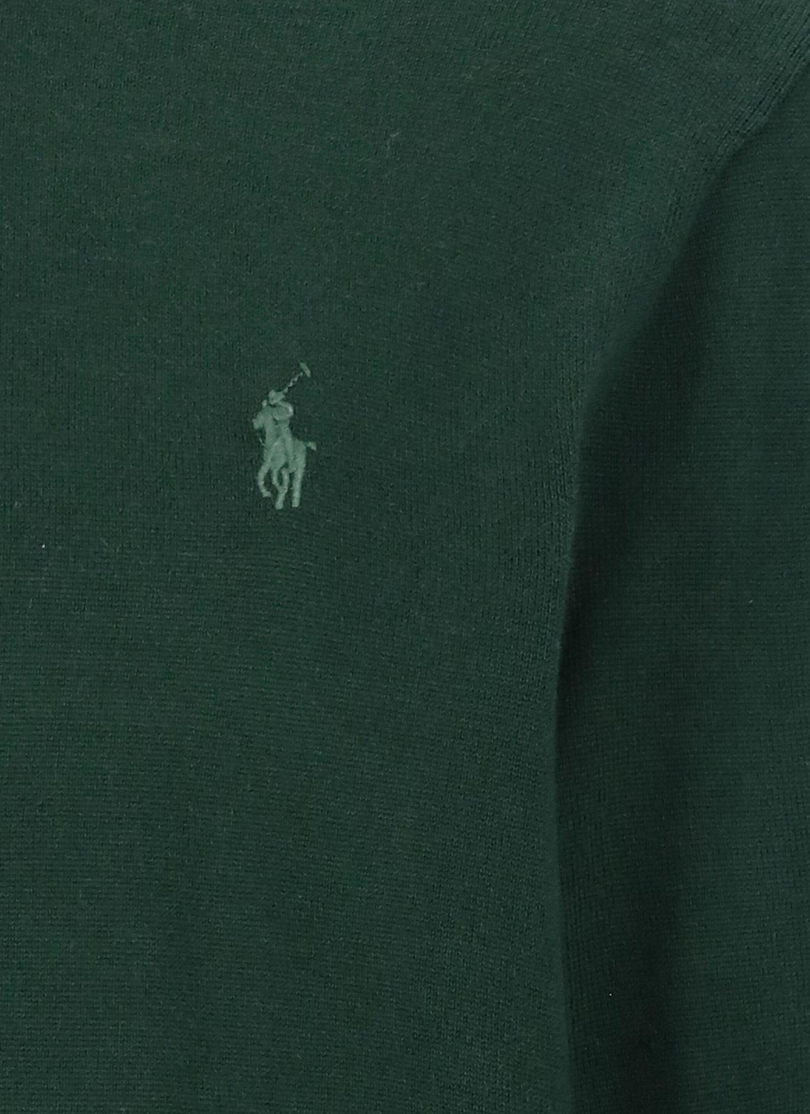 Shop Ralph Lauren Logo Embroidered Knit Jumper In Moss Agate