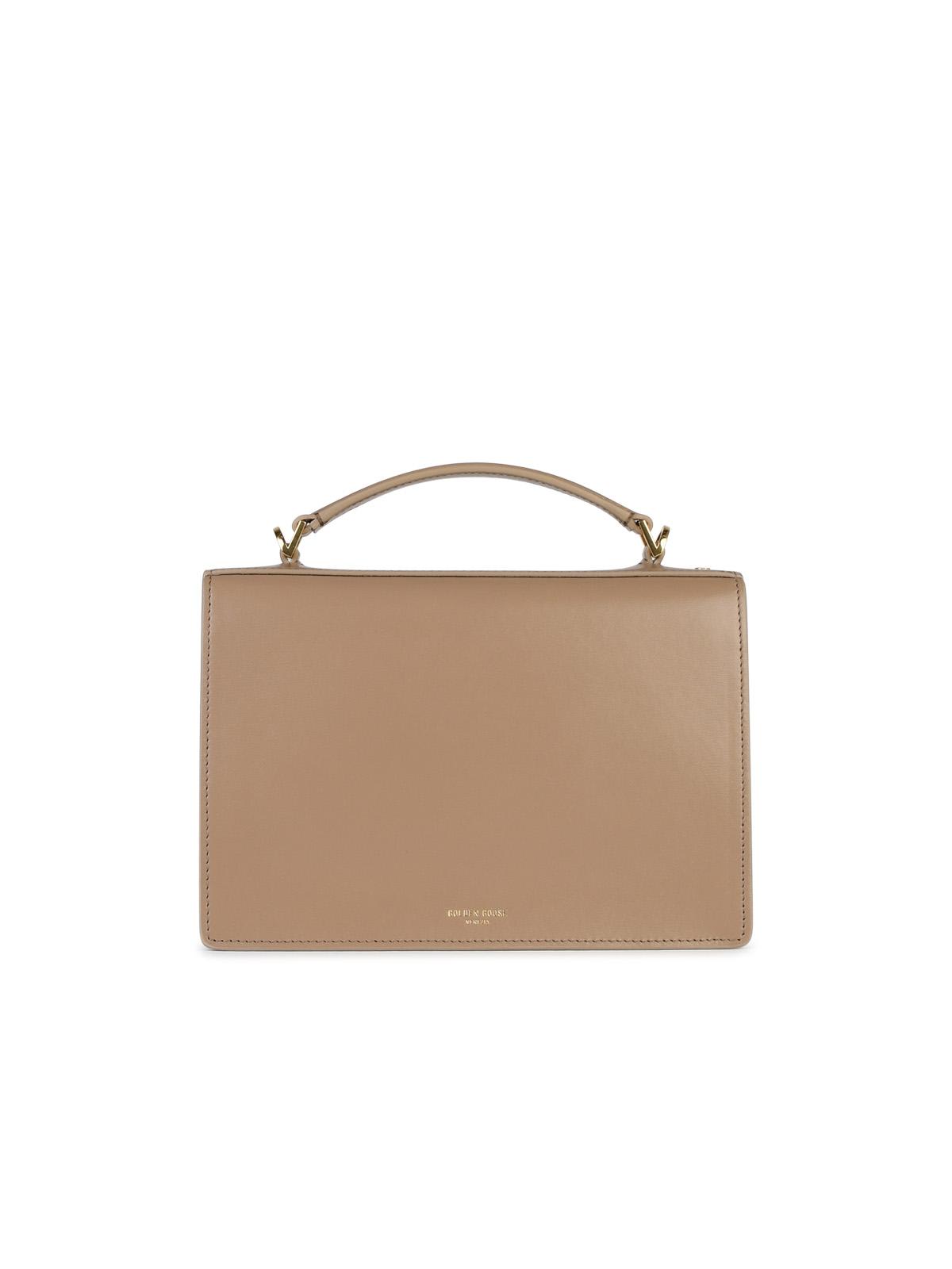 Shop Golden Goose Venezia Bag In Beige Palmellata Leather In Cappuccino