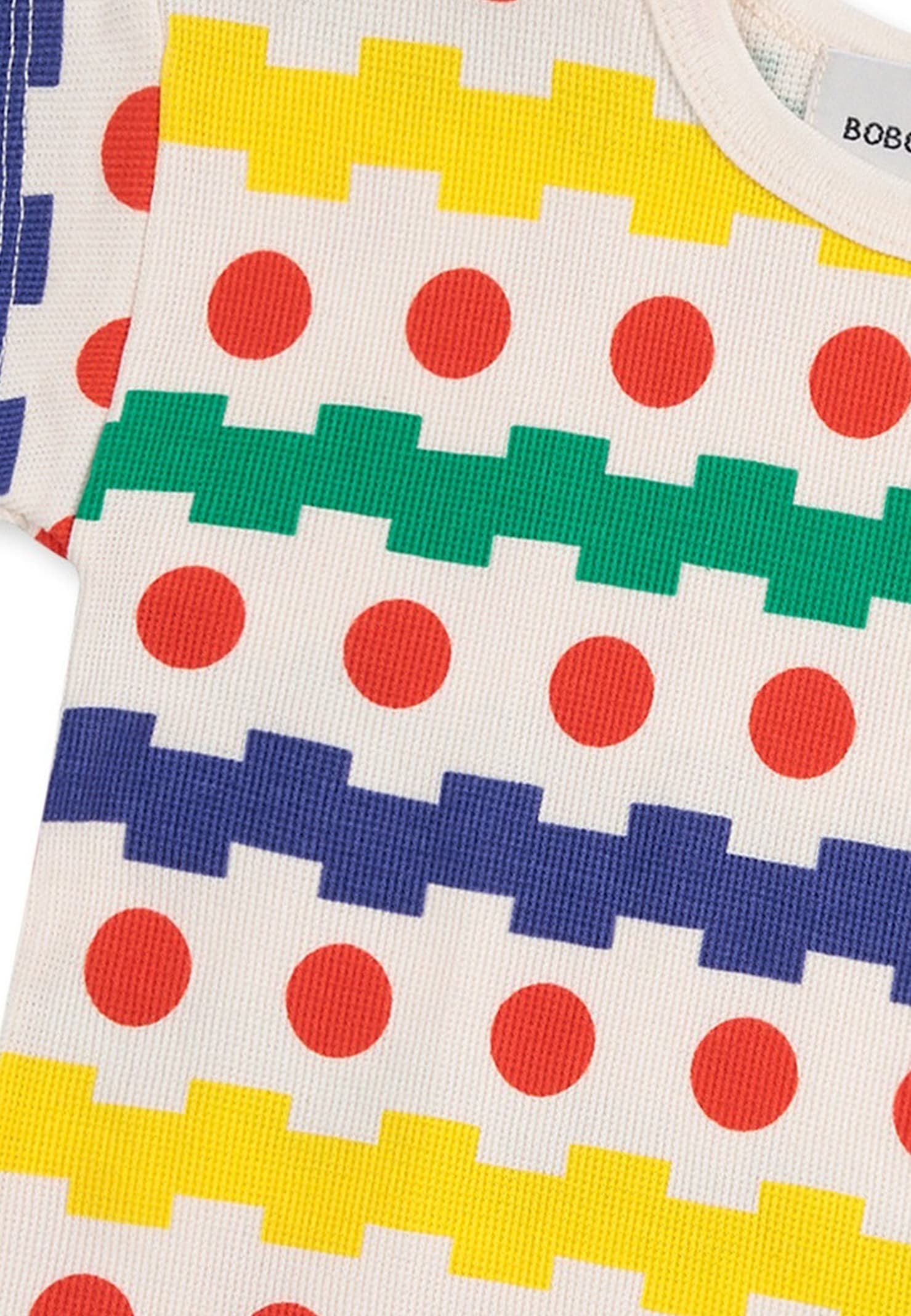 Bobo Choses White T-shirt For Babykids With Geometric Print In White