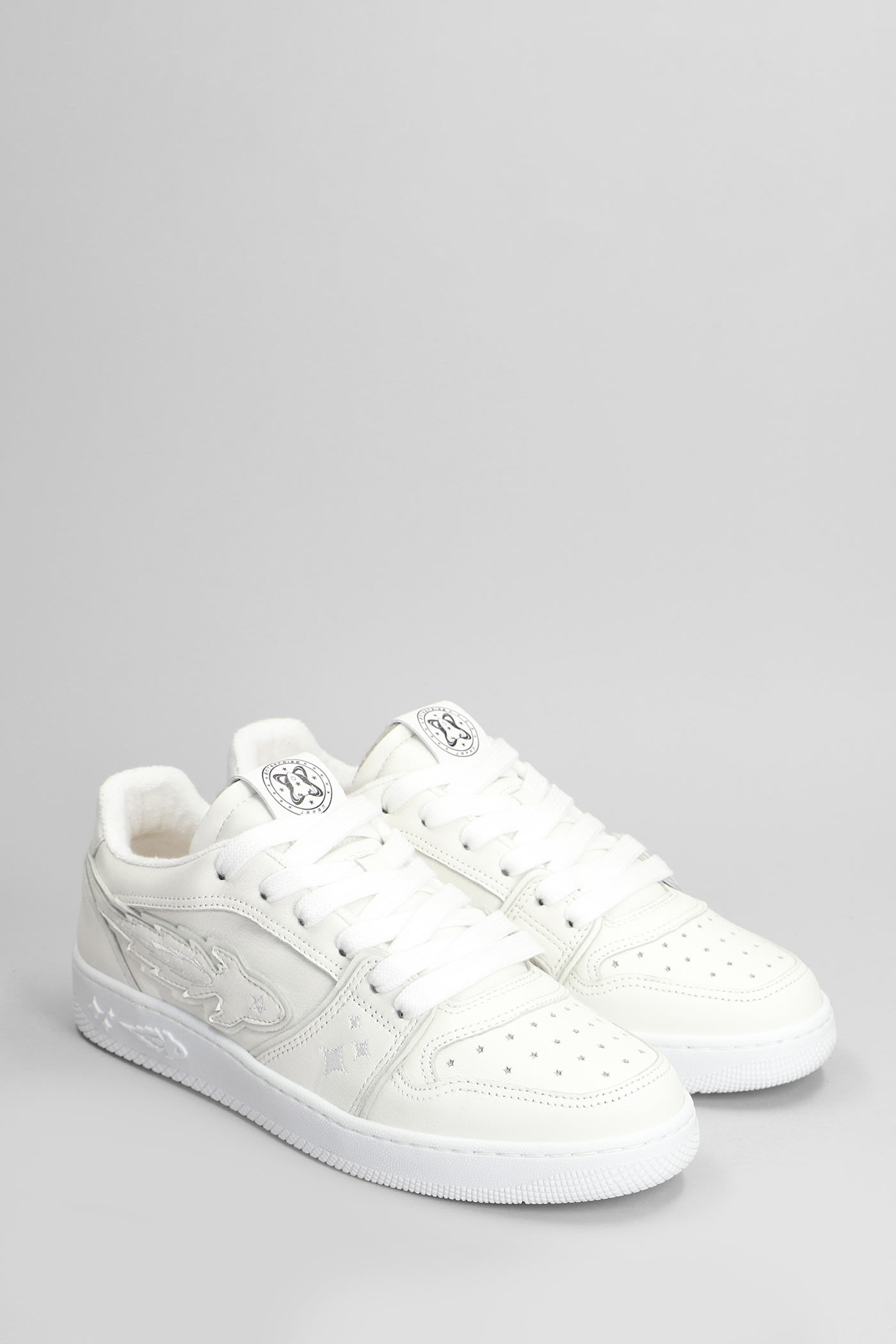 Shop Enterprise Japan Egg Rocket Sneakers In White Leather