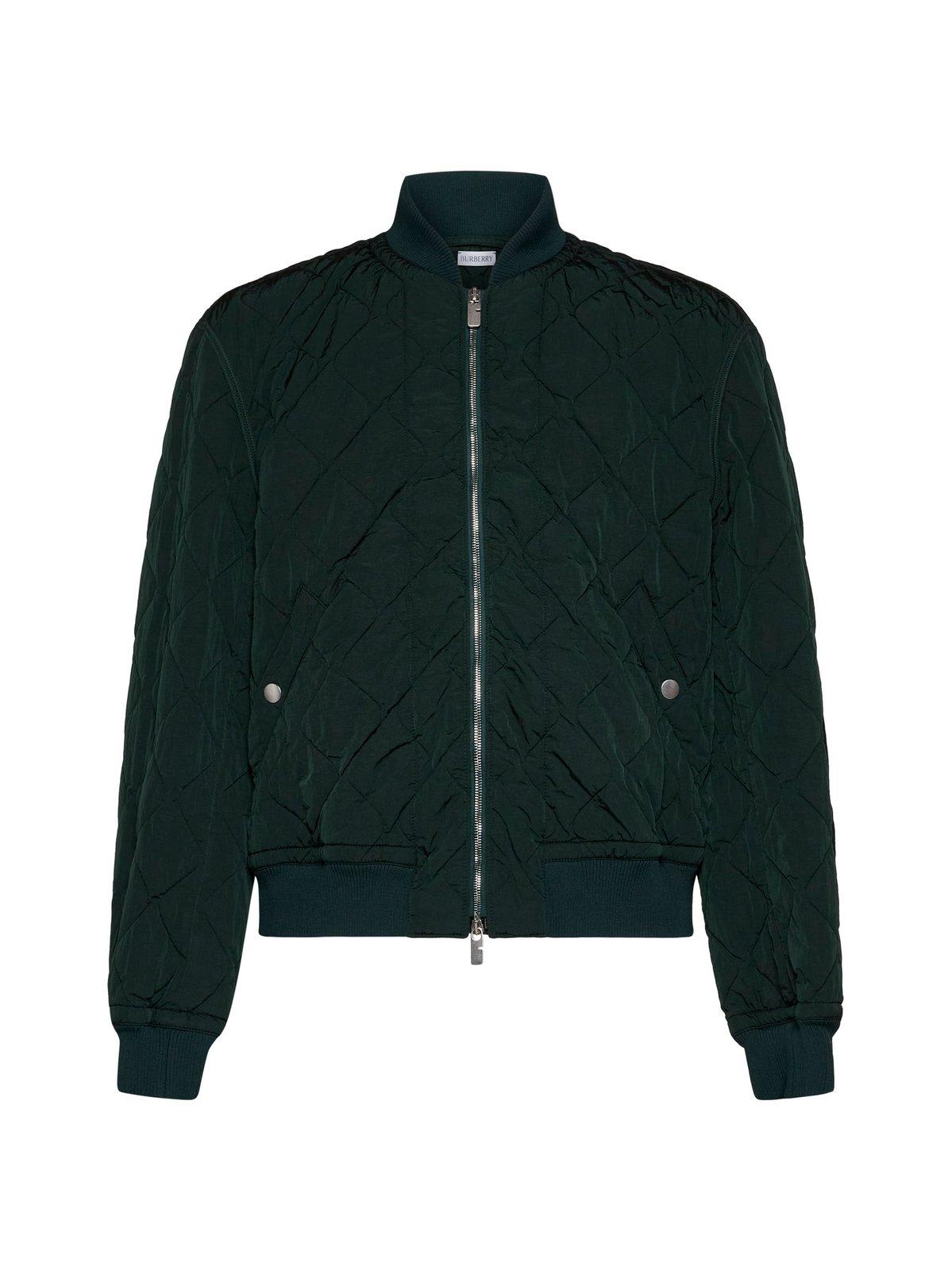 BURBERRY LONG SLEEVED QUILTED ZIP-UP BOMBER JACKET