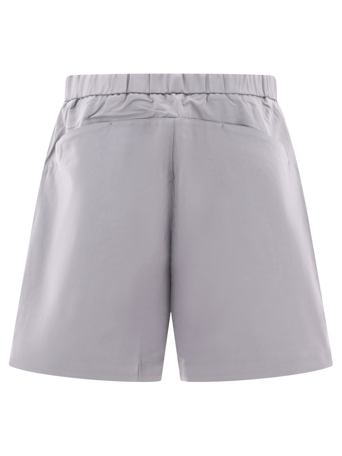 Shop Roa Logo Detailed Elasticated Waistband Shorts In Grey