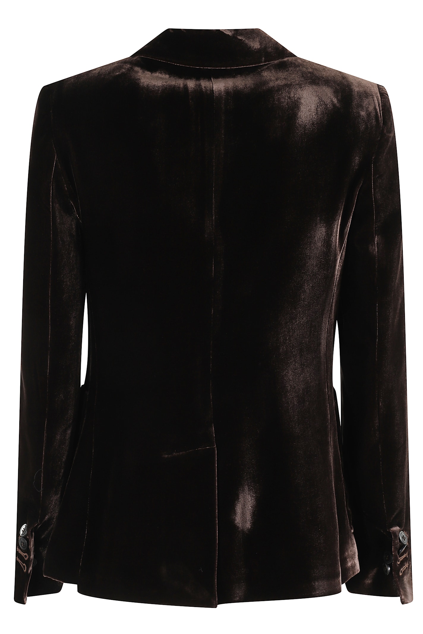 Kiltie Velvet Single-button Blazer In Brown