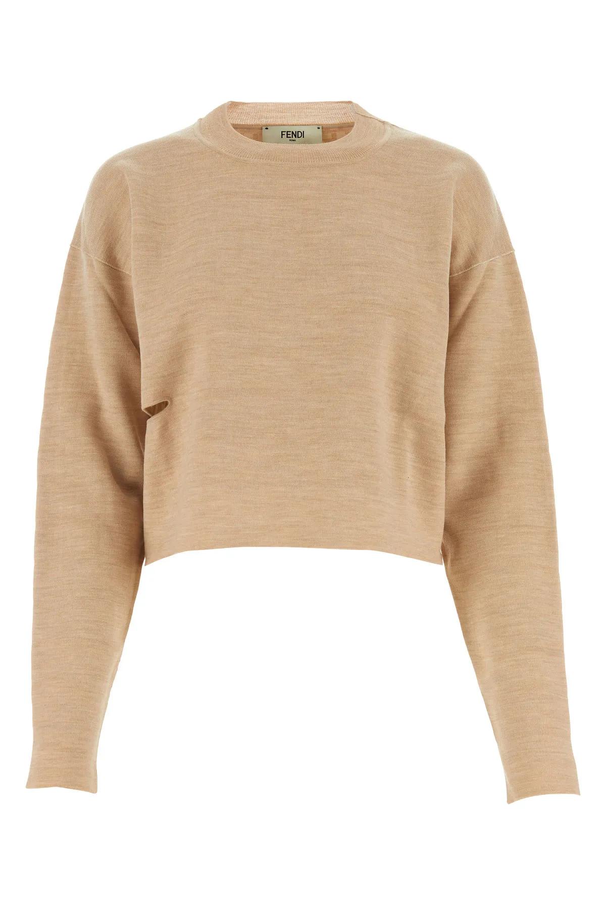 Fendi Beige Wool Blend Reversible Sweater