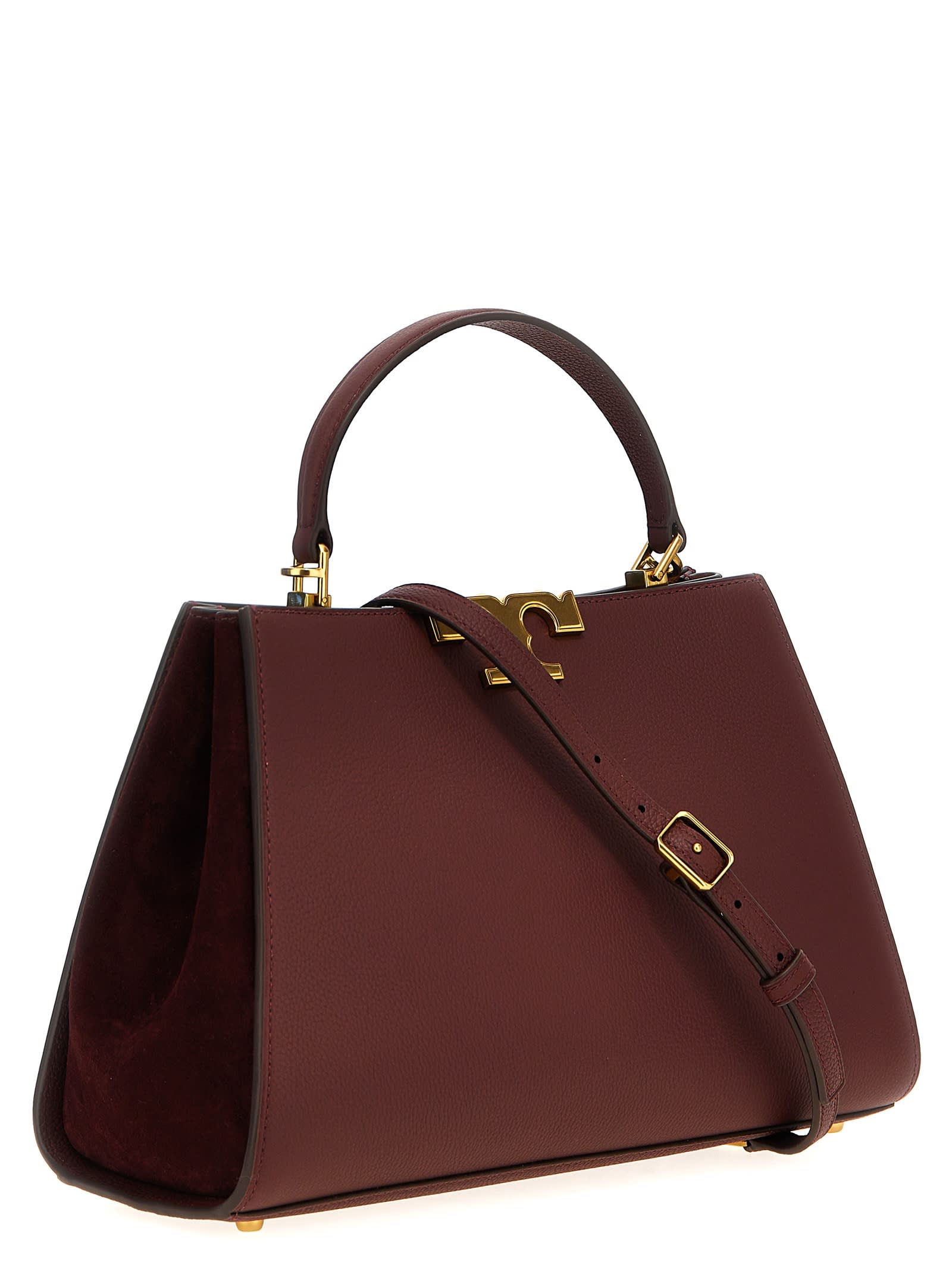 Shop Tory Burch Eleanor Handbag In Bordeaux