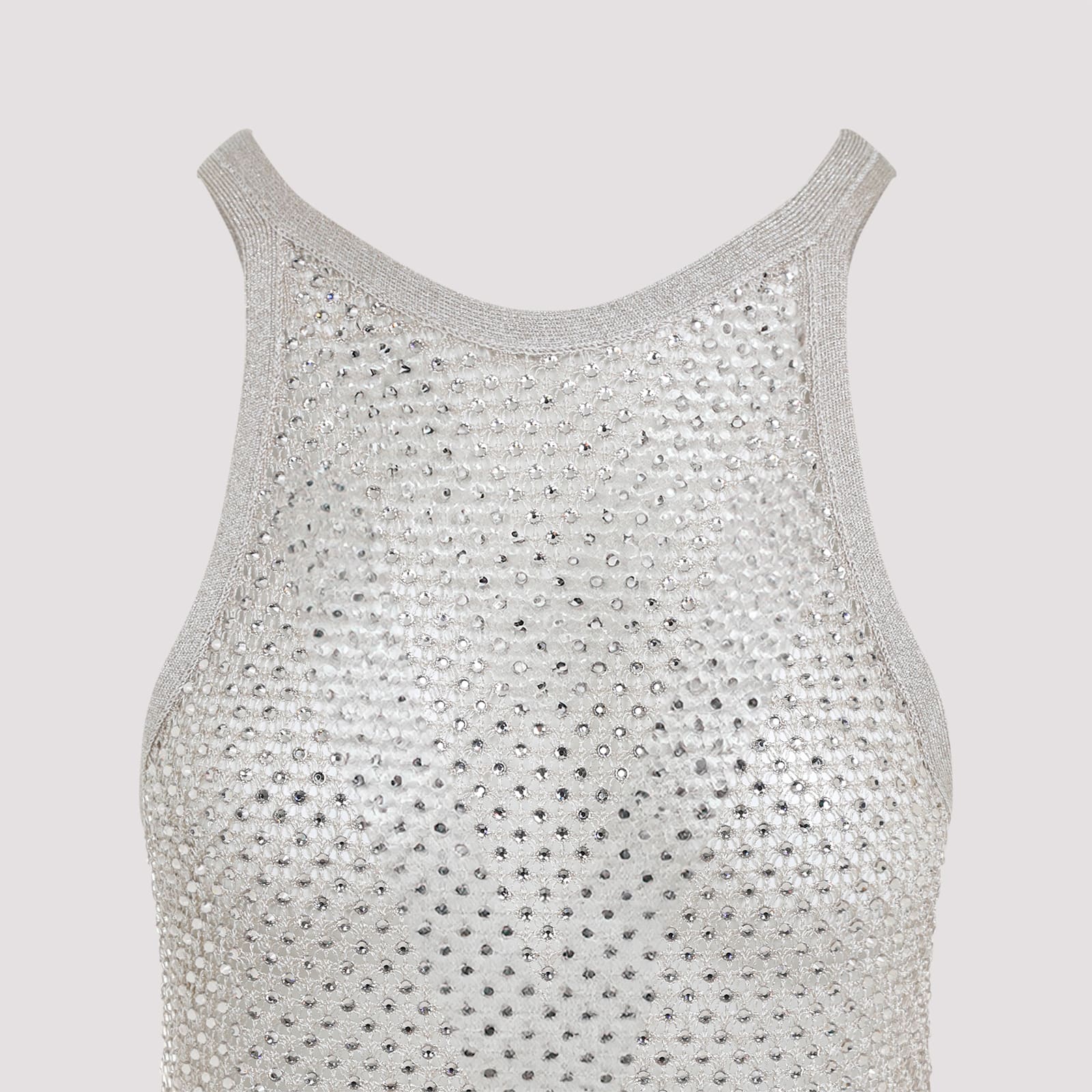 Tom Ford Lurex Knit Beige Viscose Top In Metallic