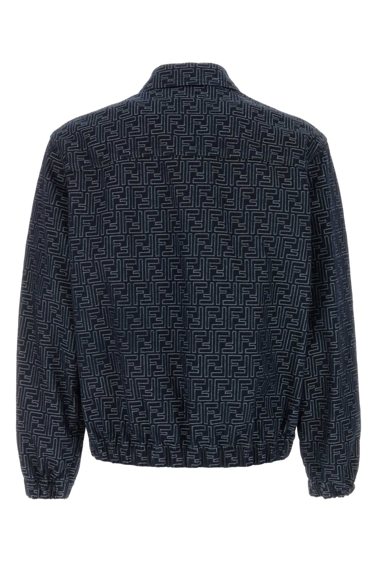 Fendi Embroidered Denim Bomber With Elastic Cuffs