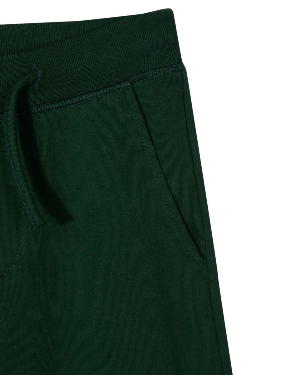 Shop Dsquared2 Plush Pants Leaf Logo On Front Leg In Green