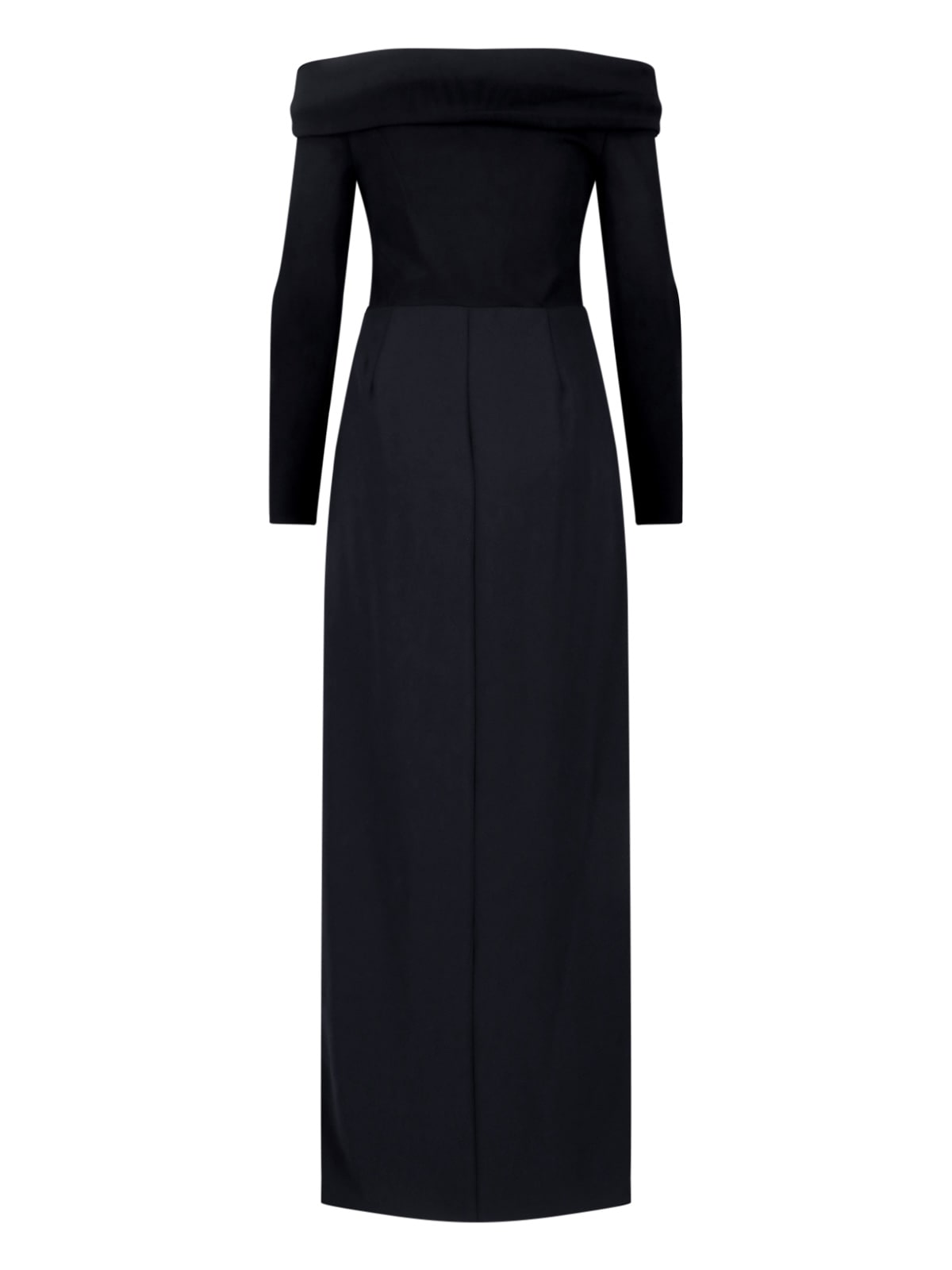 Ralph Lauren Off-shoulder Draped Dress In Black