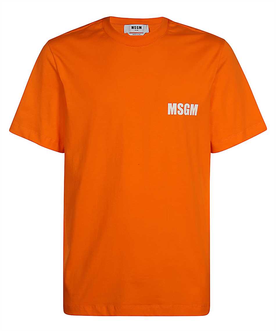 Msgm Logo-print Cotton T-shirt In Orange