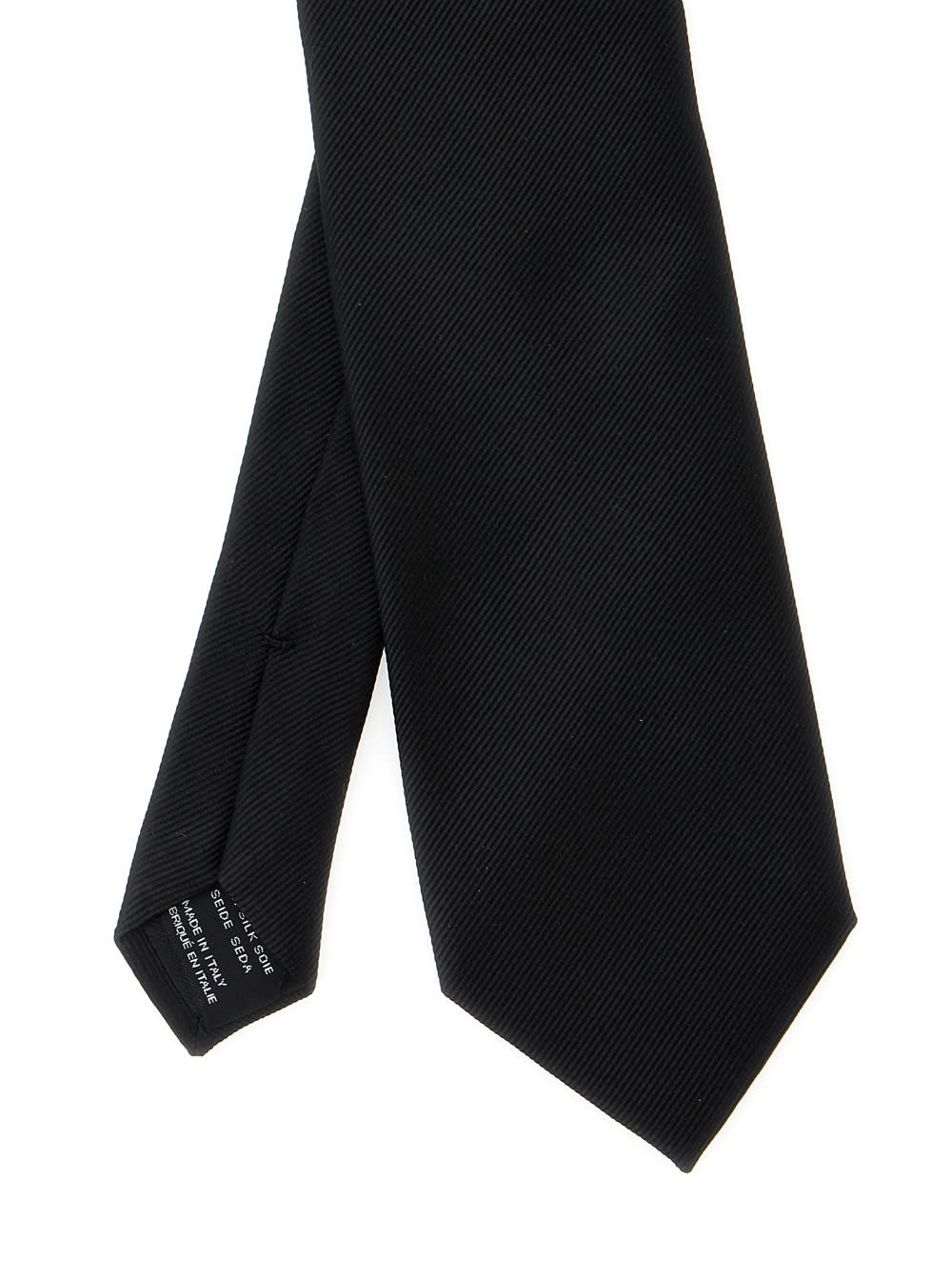 Tom Ford Black Tie With Rear Tie Closure In Silk Man In Black